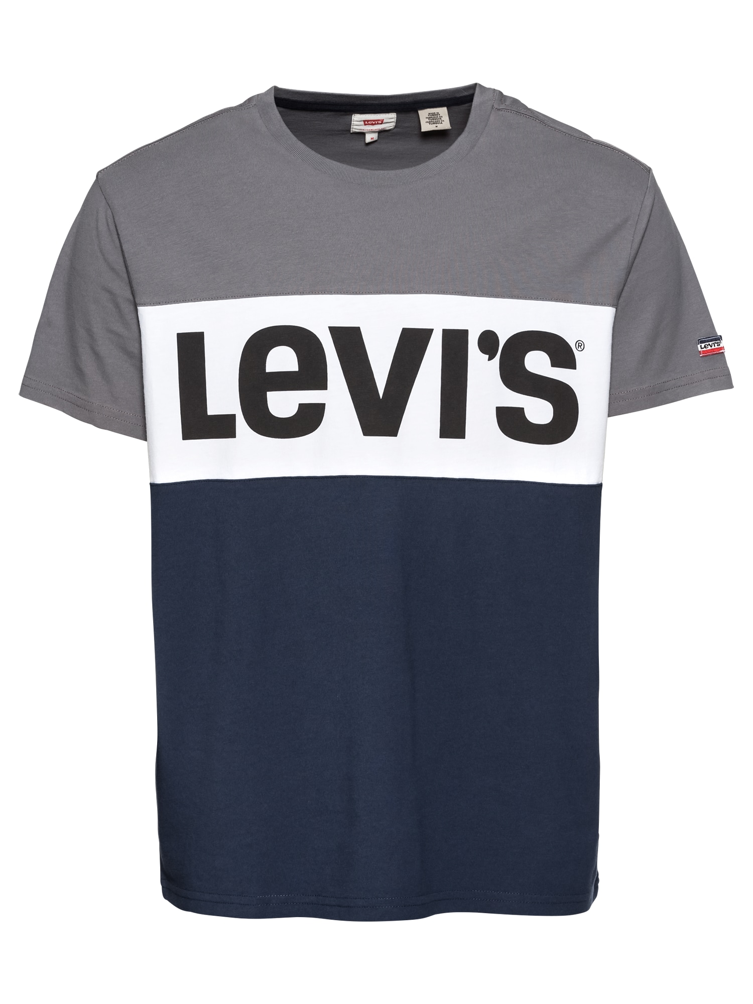 LEVI''''S T-Shirt weiß / dunkelbraun / grau