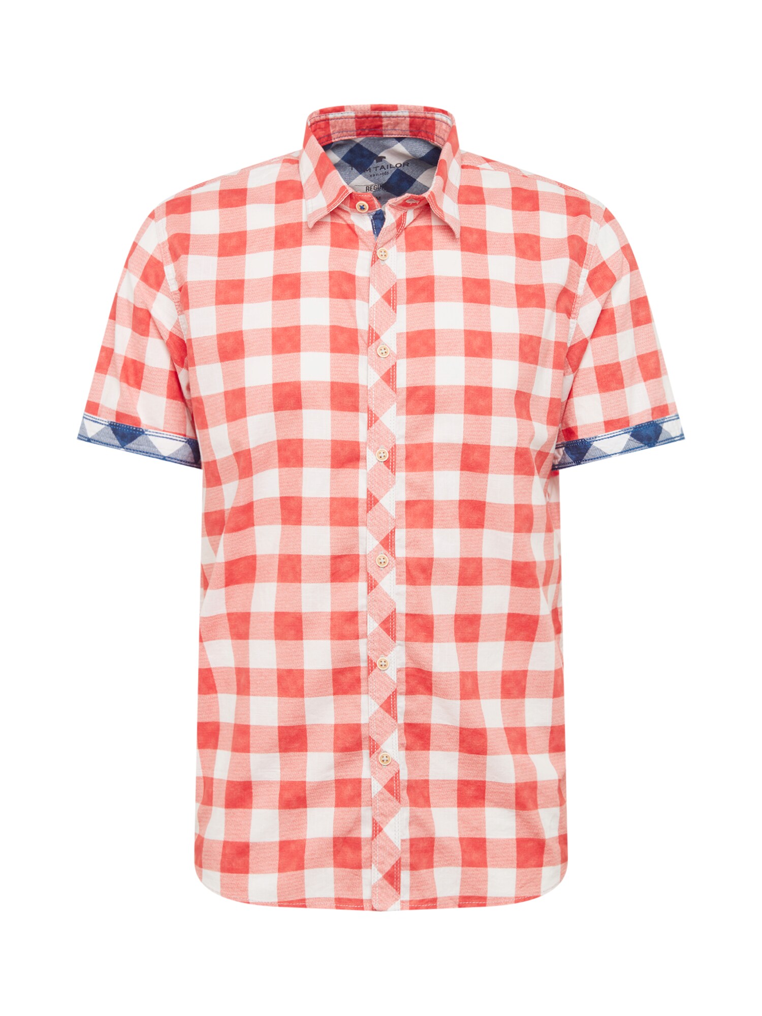 Tom Tailor Heren Overhemd Rood Wit tom tailor kopen in de aanbieding