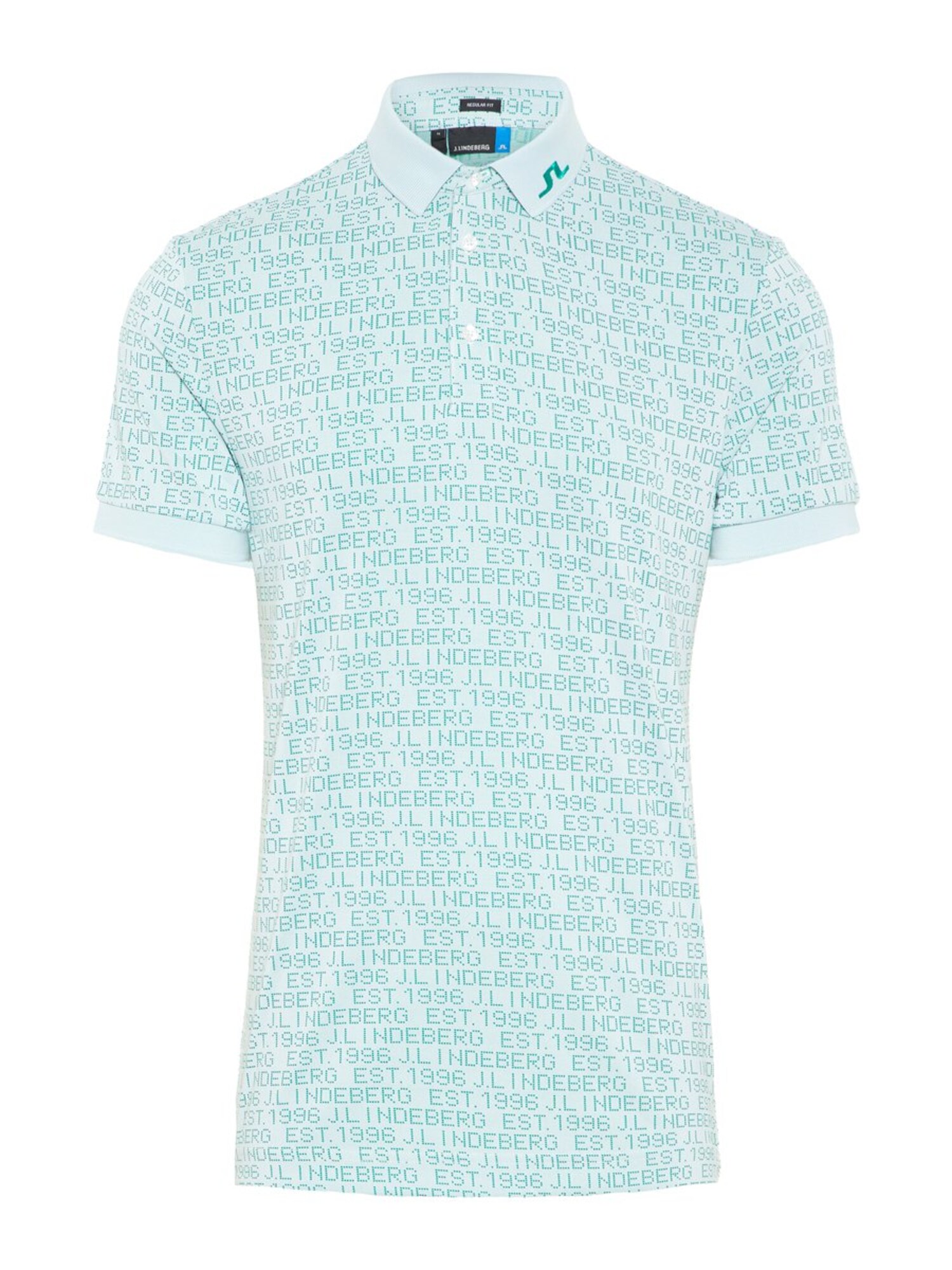 Jlindeberg Heren Functioneel Shirt Jade Groen Wit jlindeberg kopen in de aanbieding