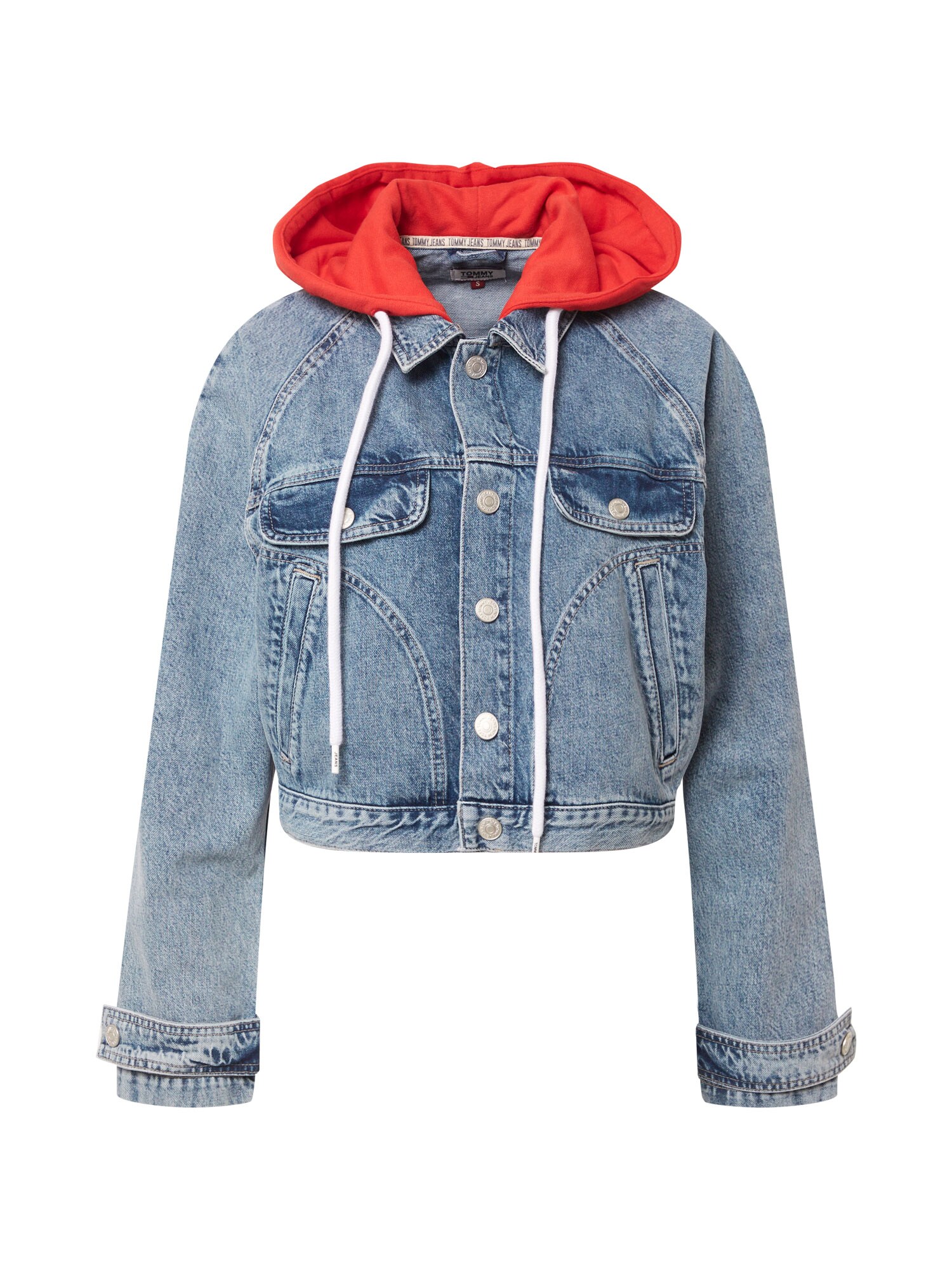 Tommy Jeans Demisezoninė striukė  tamsiai (džinso) mėlyna / šviesiai raudona