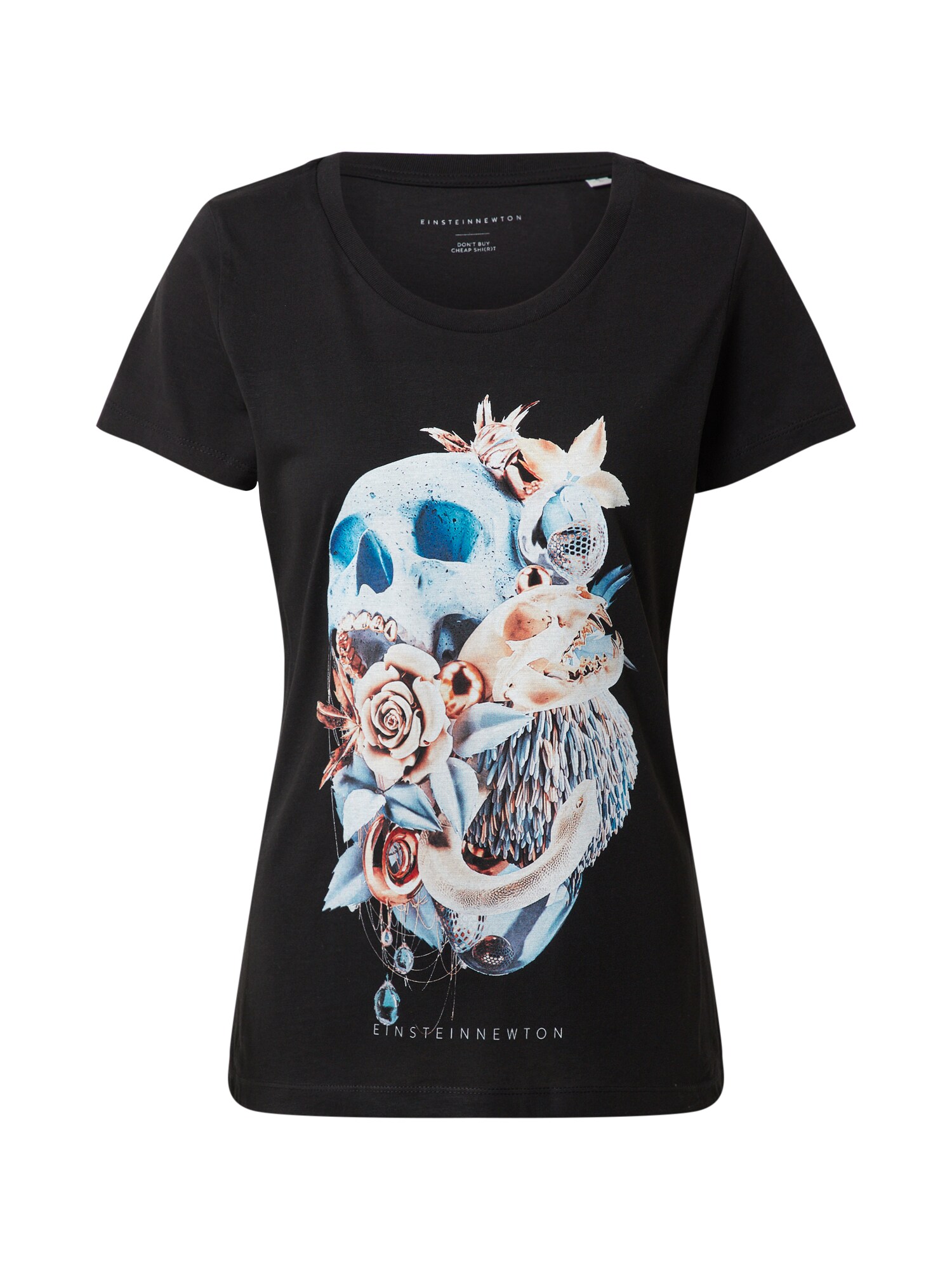 EINSTEIN & NEWTON Marškinėliai 'Sky Skull'  mišrios spalvos / juoda