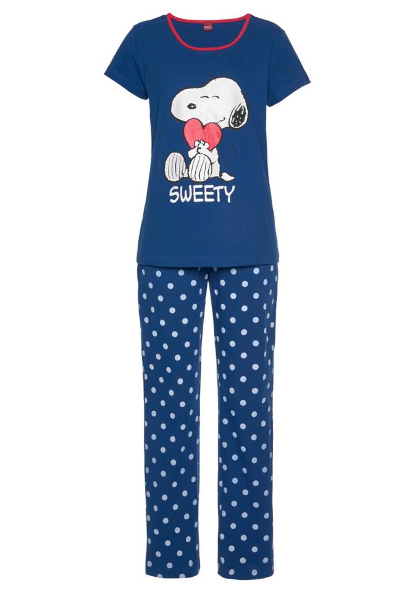 PEANUTS Pijama  albastru / roșu / negru / alb