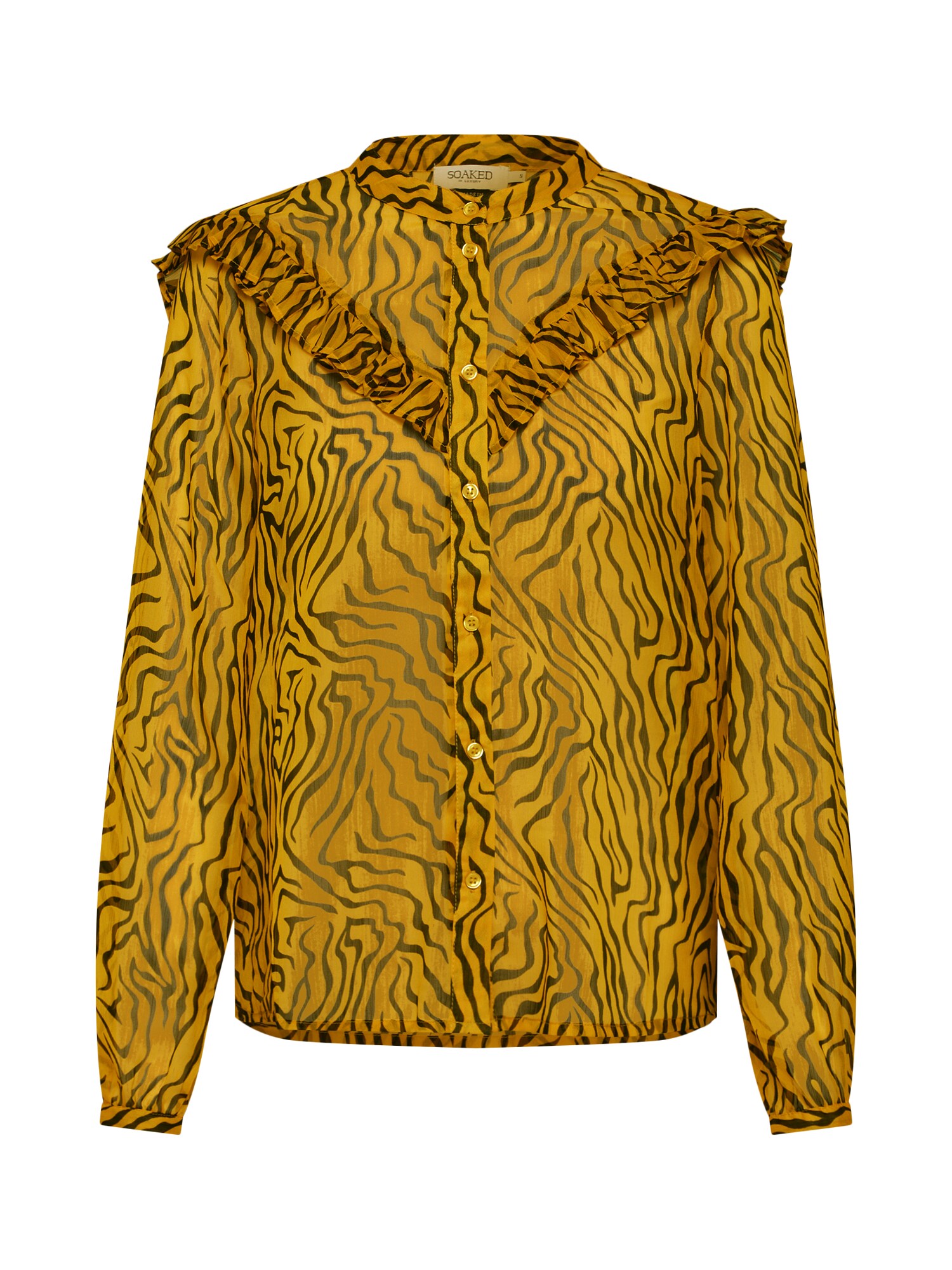 Soaked In Luxury Dames Blouse Leila Geel Zwart soaked in luxury kopen in de aanbieding
