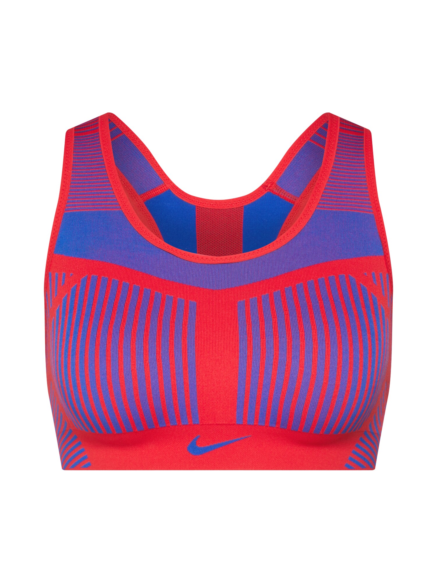 Nike Dames Sport Bh Fenom Flyknit High Support Sports Bra Blauw Rood nike kopen in de aanbieding
