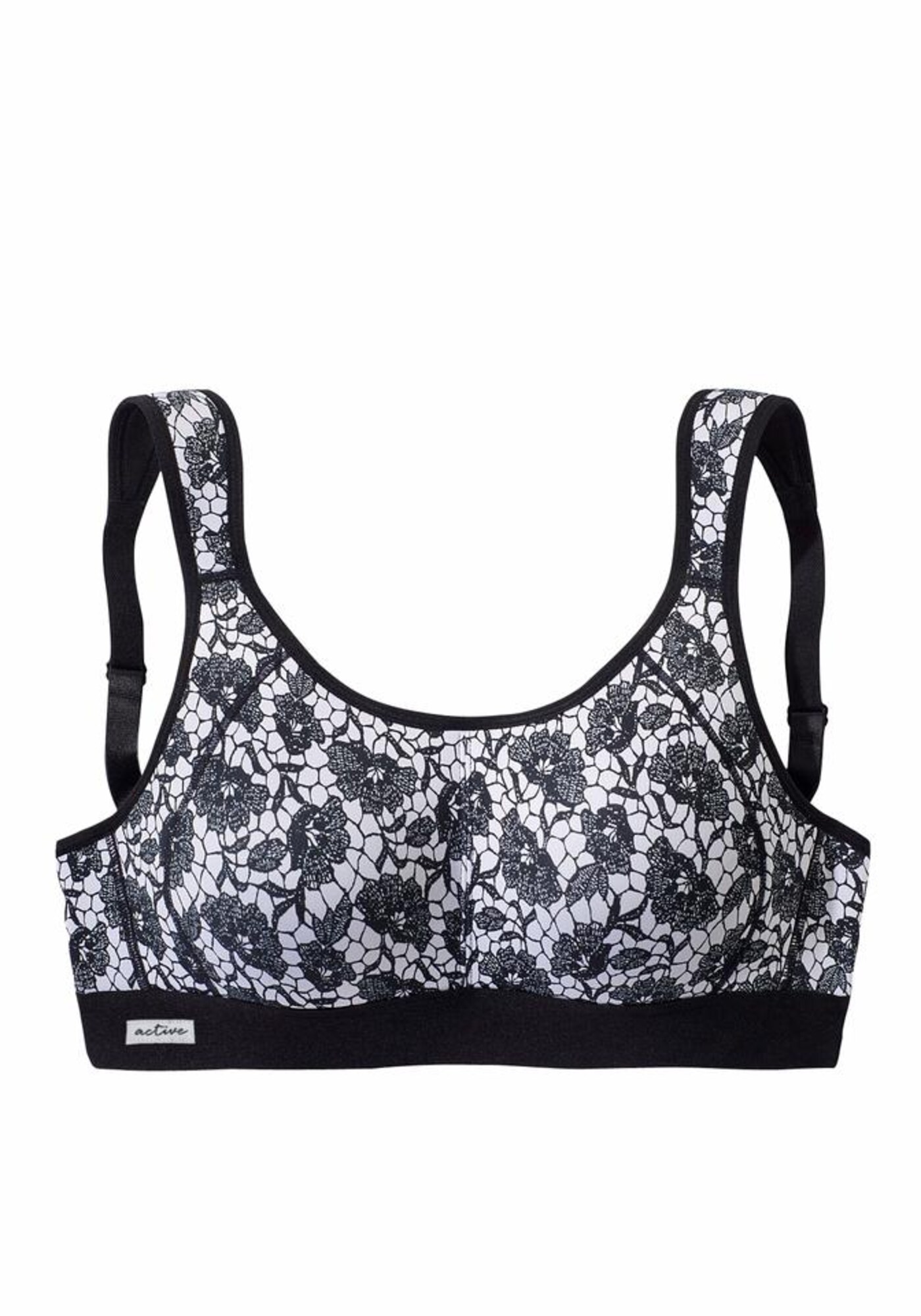 LASCANA ACTIVE Sportinė liemenėlė  balta / juoda