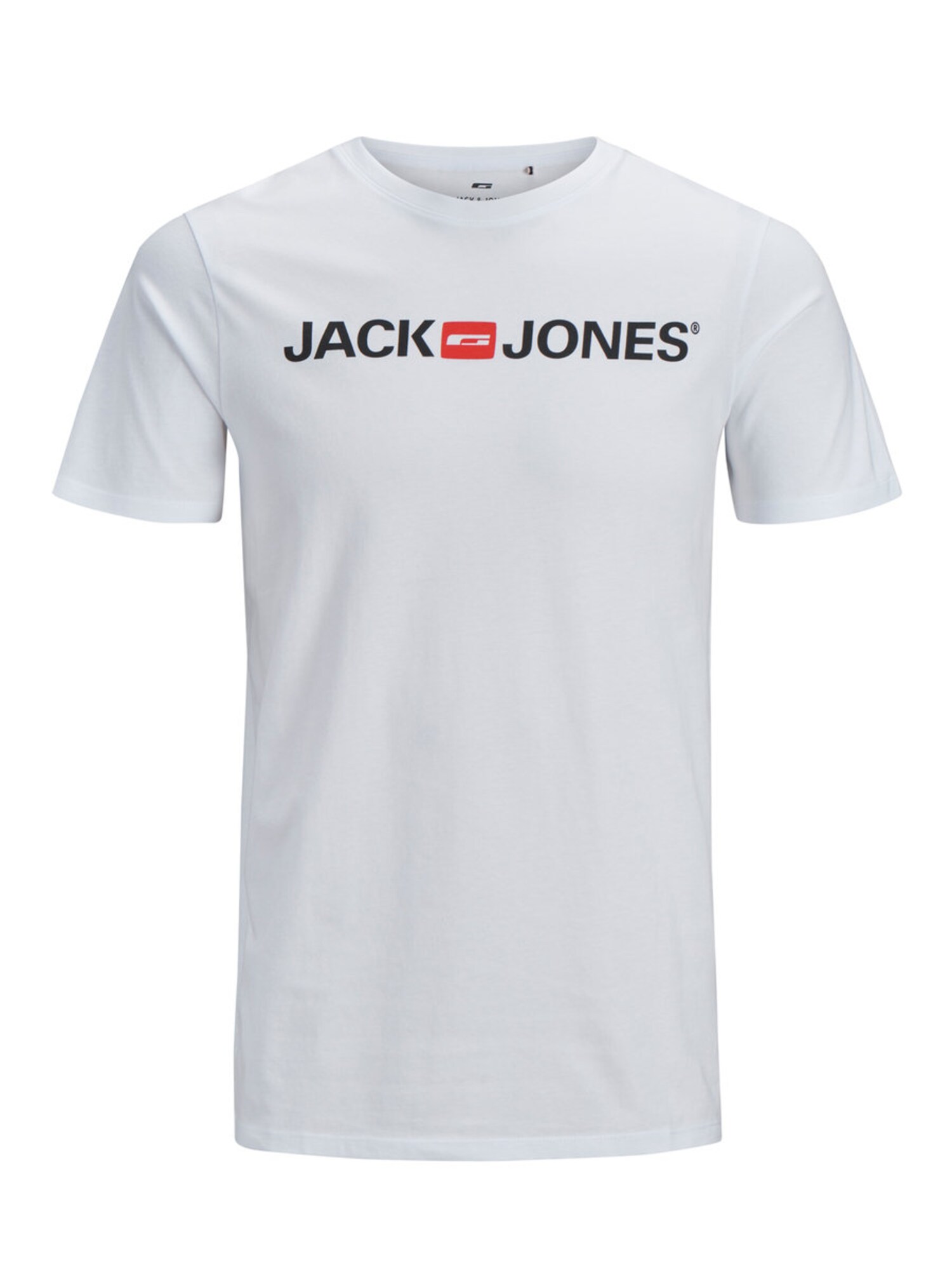 JACK & JONES Tričko 'JJECorp'  brusnicová / čierna / biela