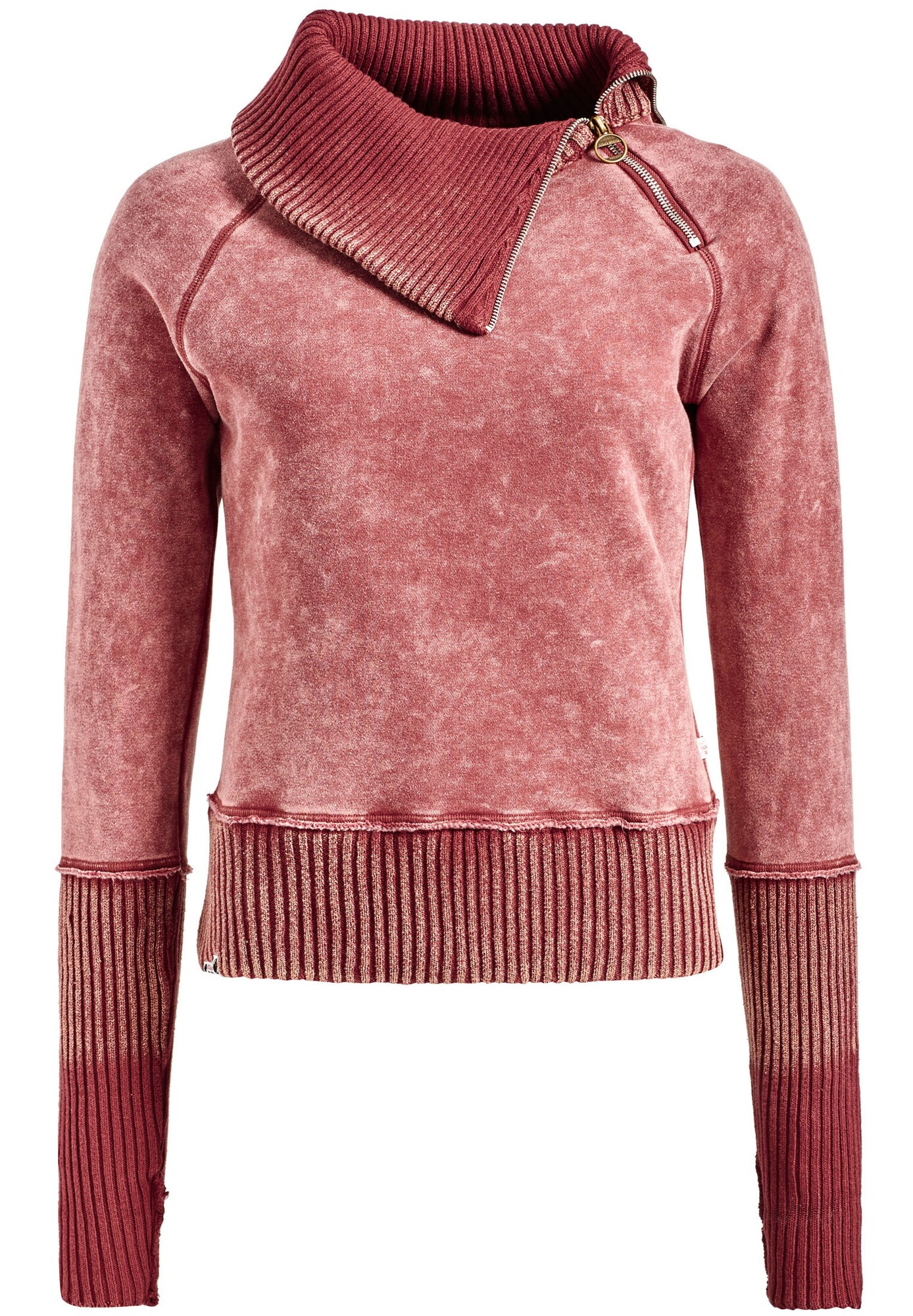 Khujo Dames Sweatshirt Yamina Rood Gemeleerd khujo kopen in de aanbieding
