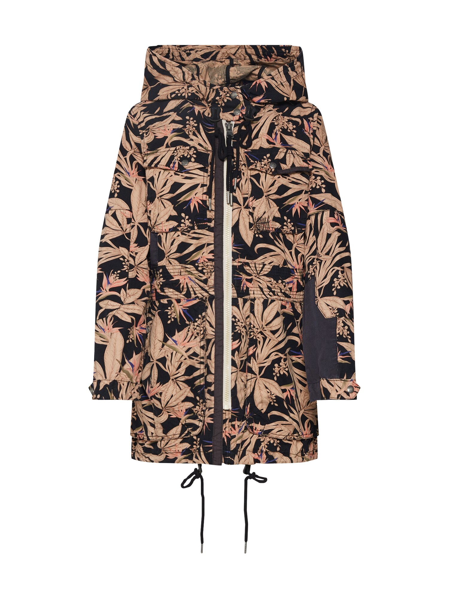 Khujo Dames Tussenparka Latona Beige Pink Zwart khujo kopen in de aanbieding