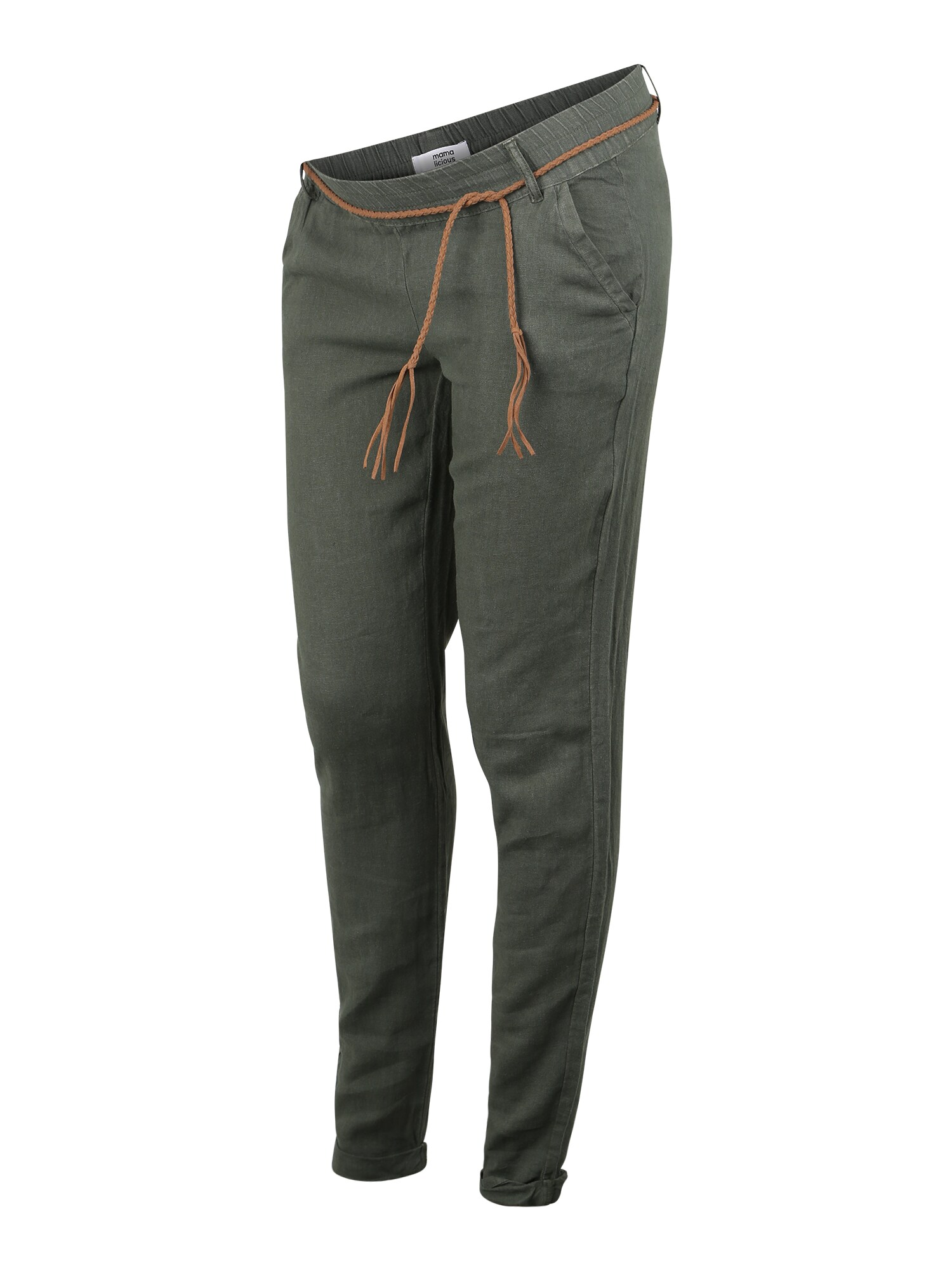 MAMALICIOUS Chino stiliaus kelnės 'BEACH'  žalia