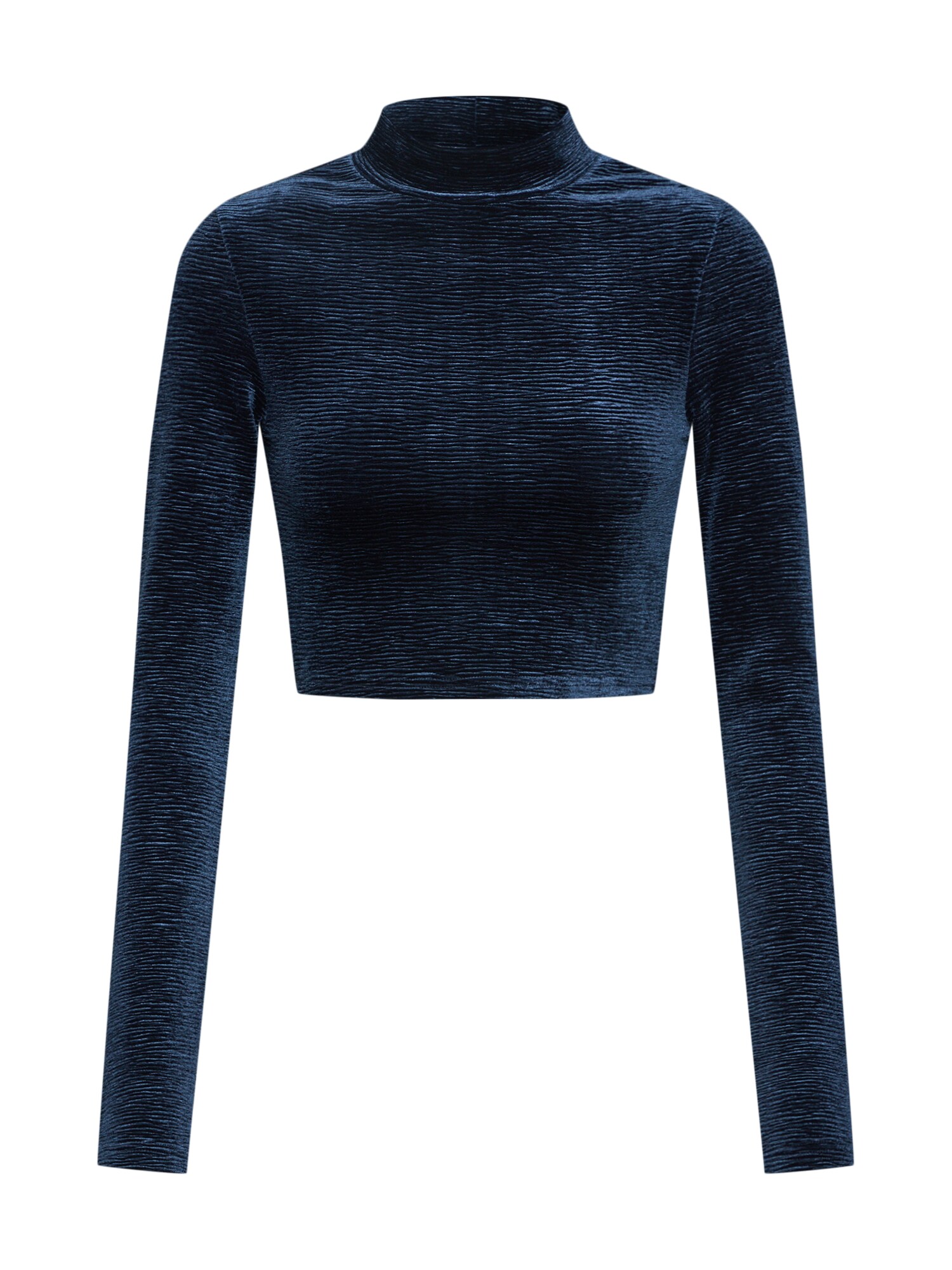 Review Dames Shirt Velvet Crop Top Donkerblauw review kopen in de aanbieding