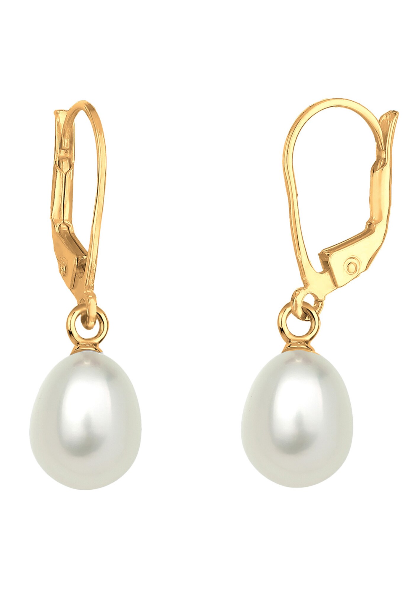 ELLI Cercei  auriu / alb perlat