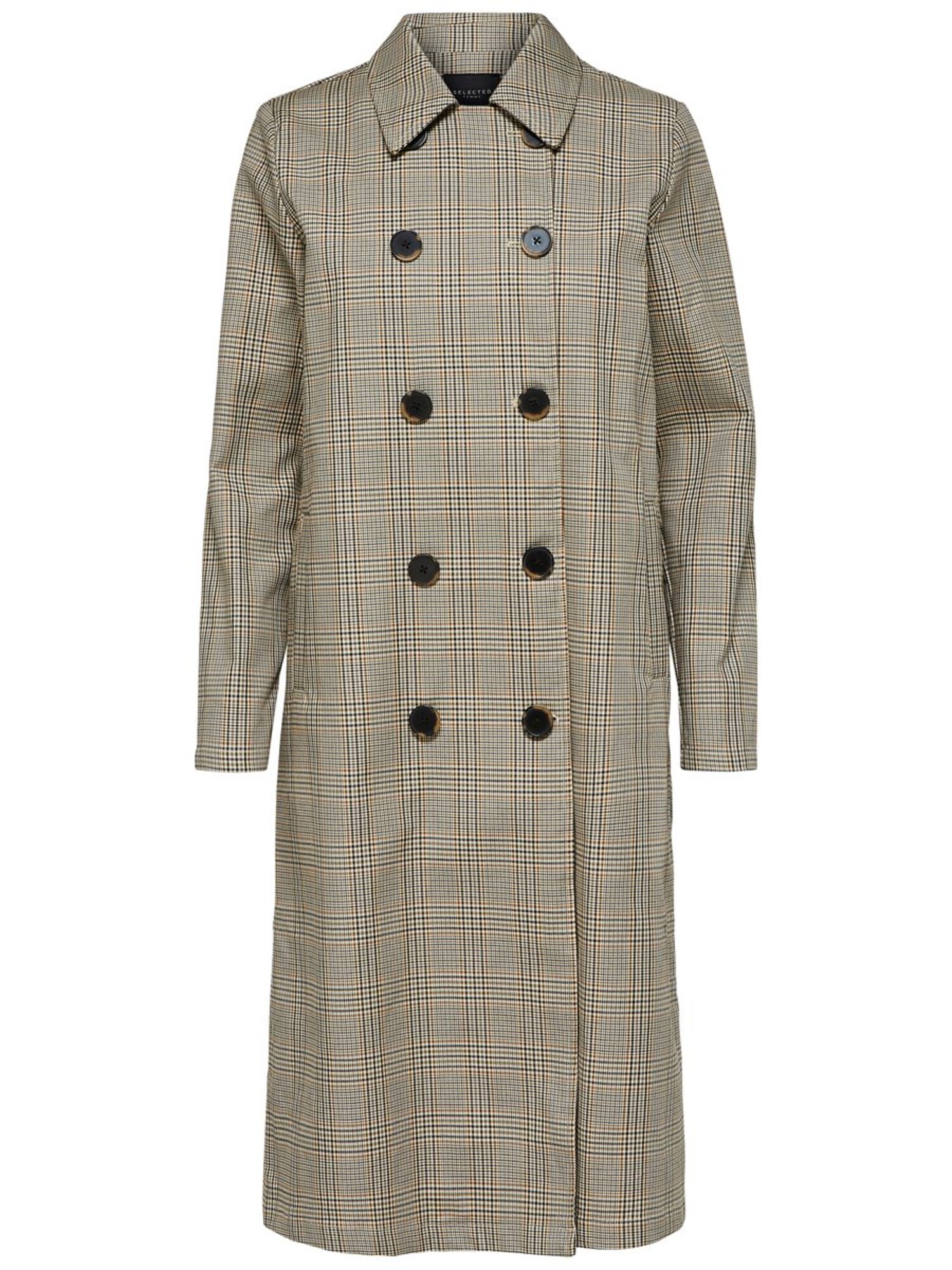 Selected Femme Dames Tussenmantel Lichtbruin Antraciet Wit selected femme kopen in de aanbieding