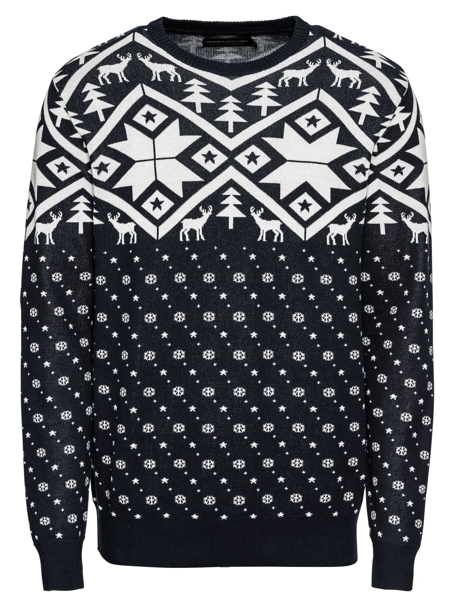 JACK & JONES Pullover jprCHRISTMAS KNIT CREW NECK navy / weiß