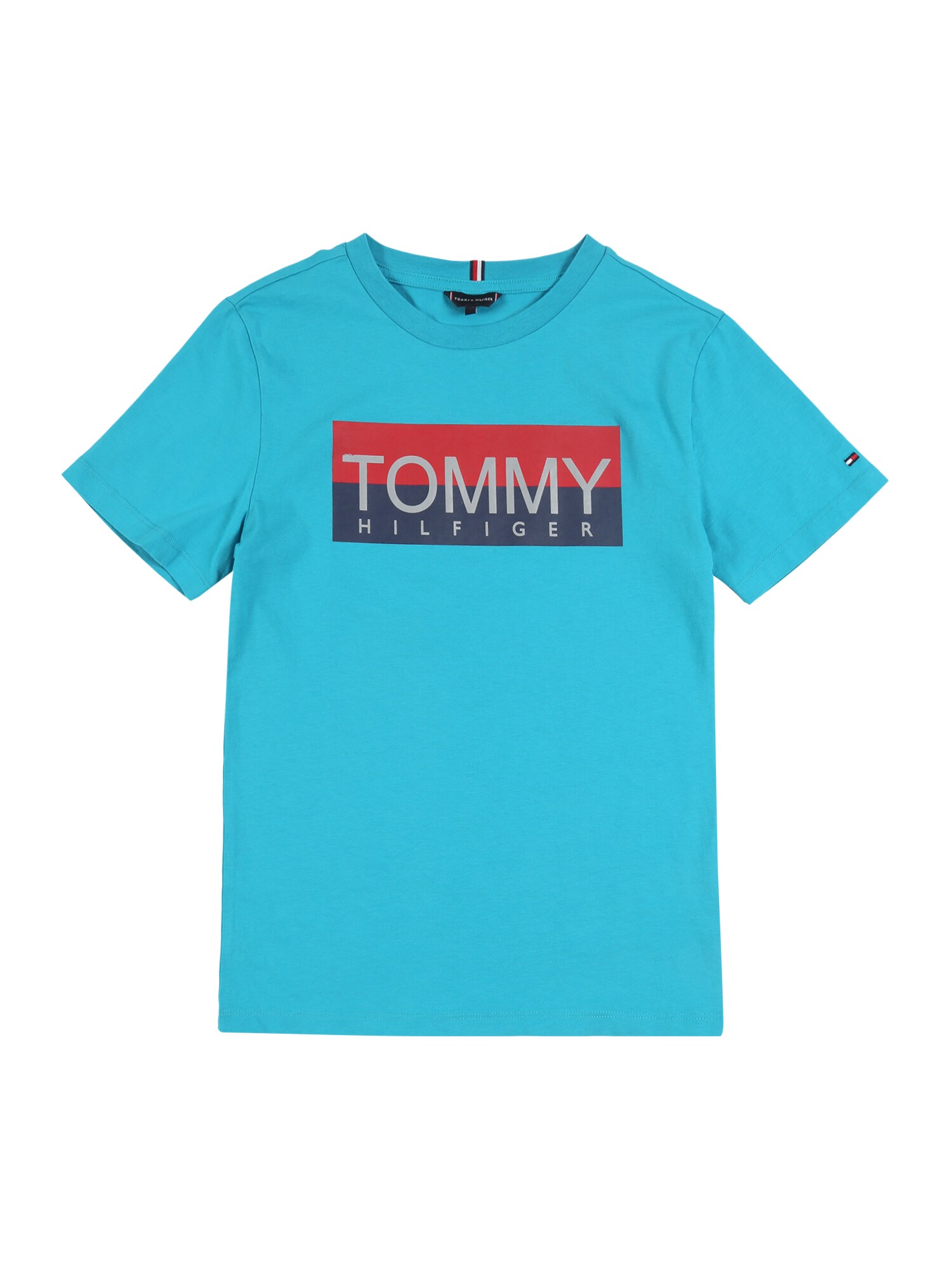 TOMMY HILFIGER Marškinėliai 'REFLECTIVE HILFIGER TEE S/S'  turkio spalva