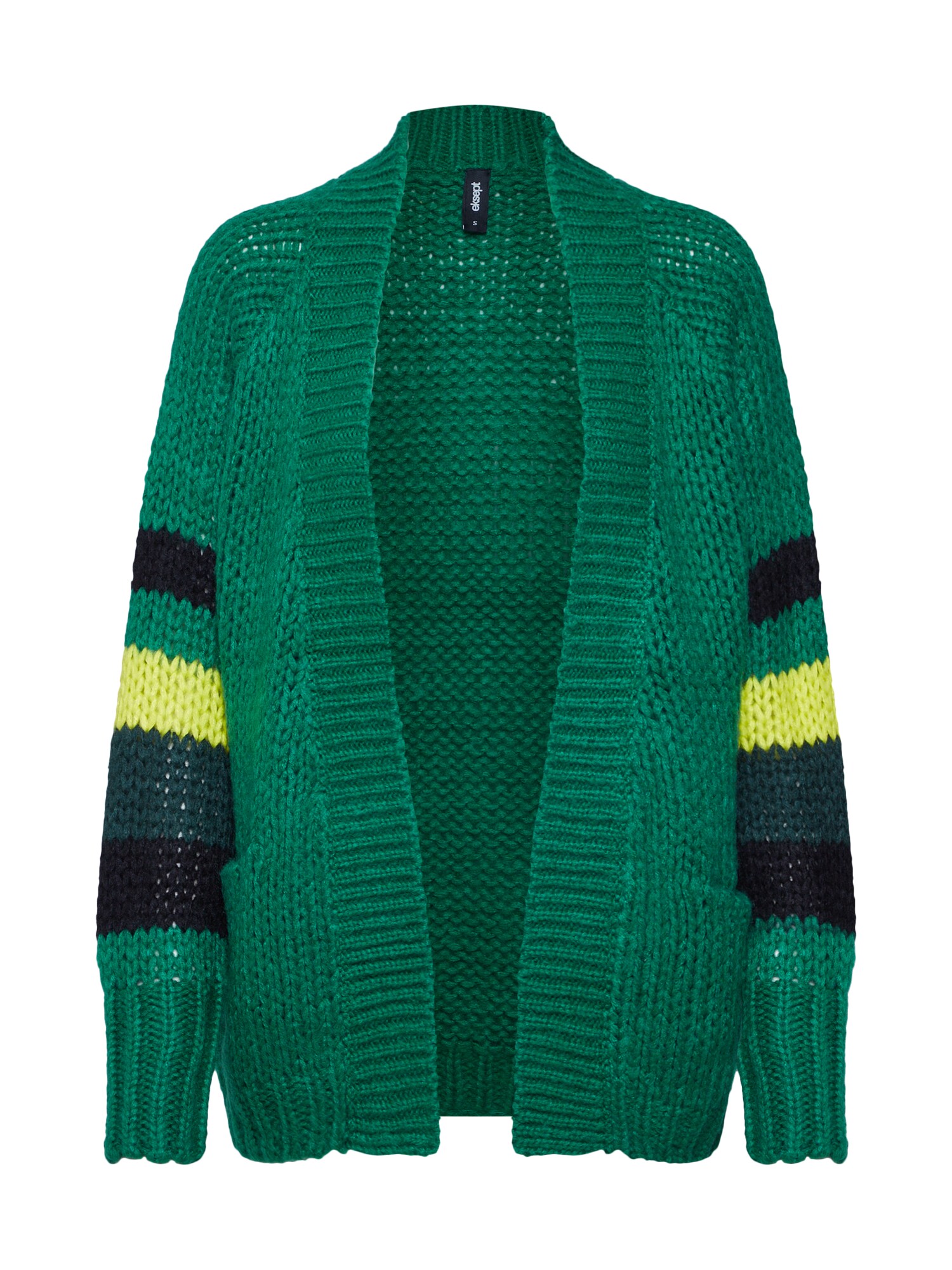 Eksept Gebreid vest Granny Cardigan  geel / groen / zwart