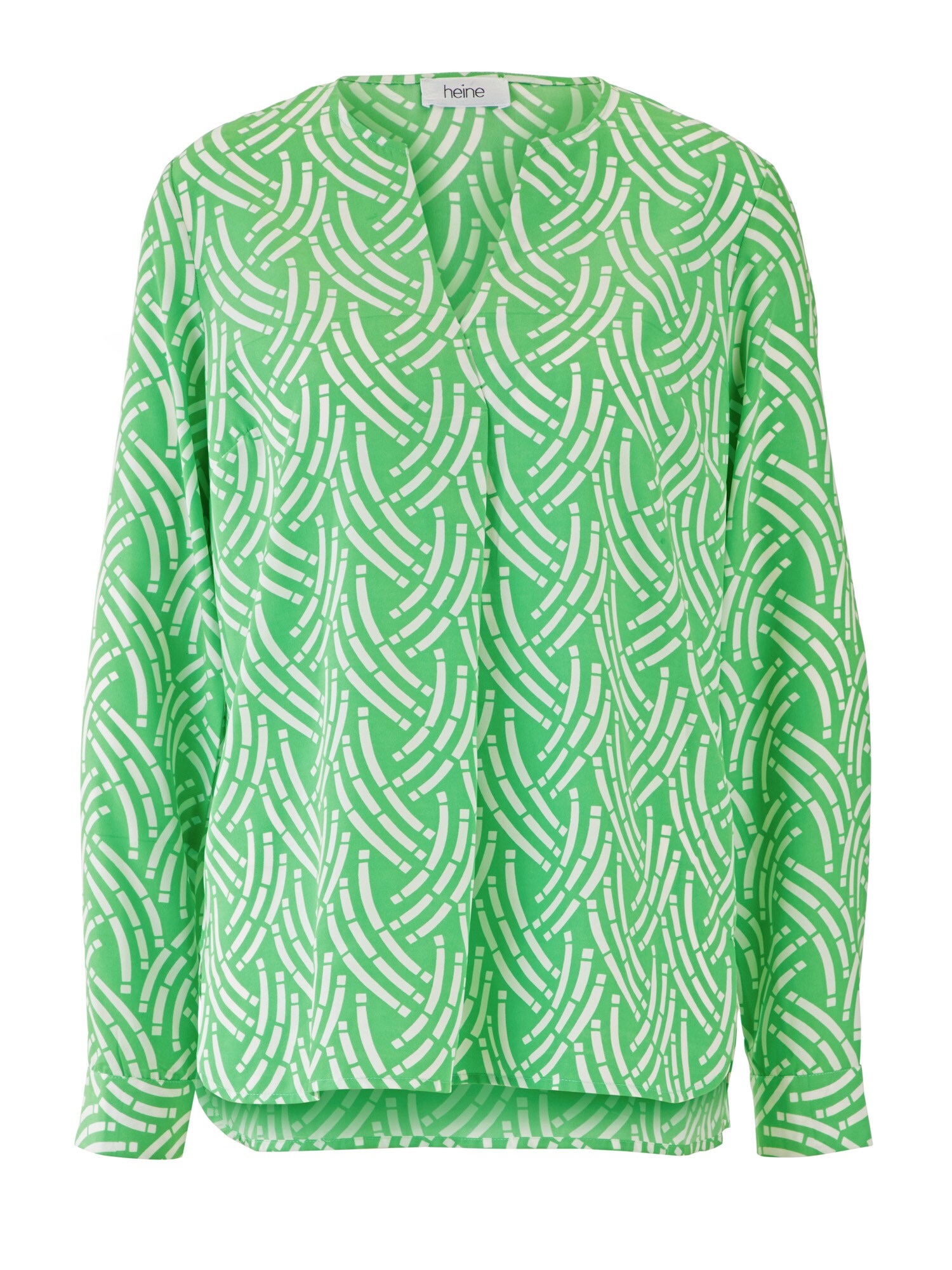 Heine Dames Blouse Druckbluse Ecru Lichtgroen heine kopen in de aanbieding