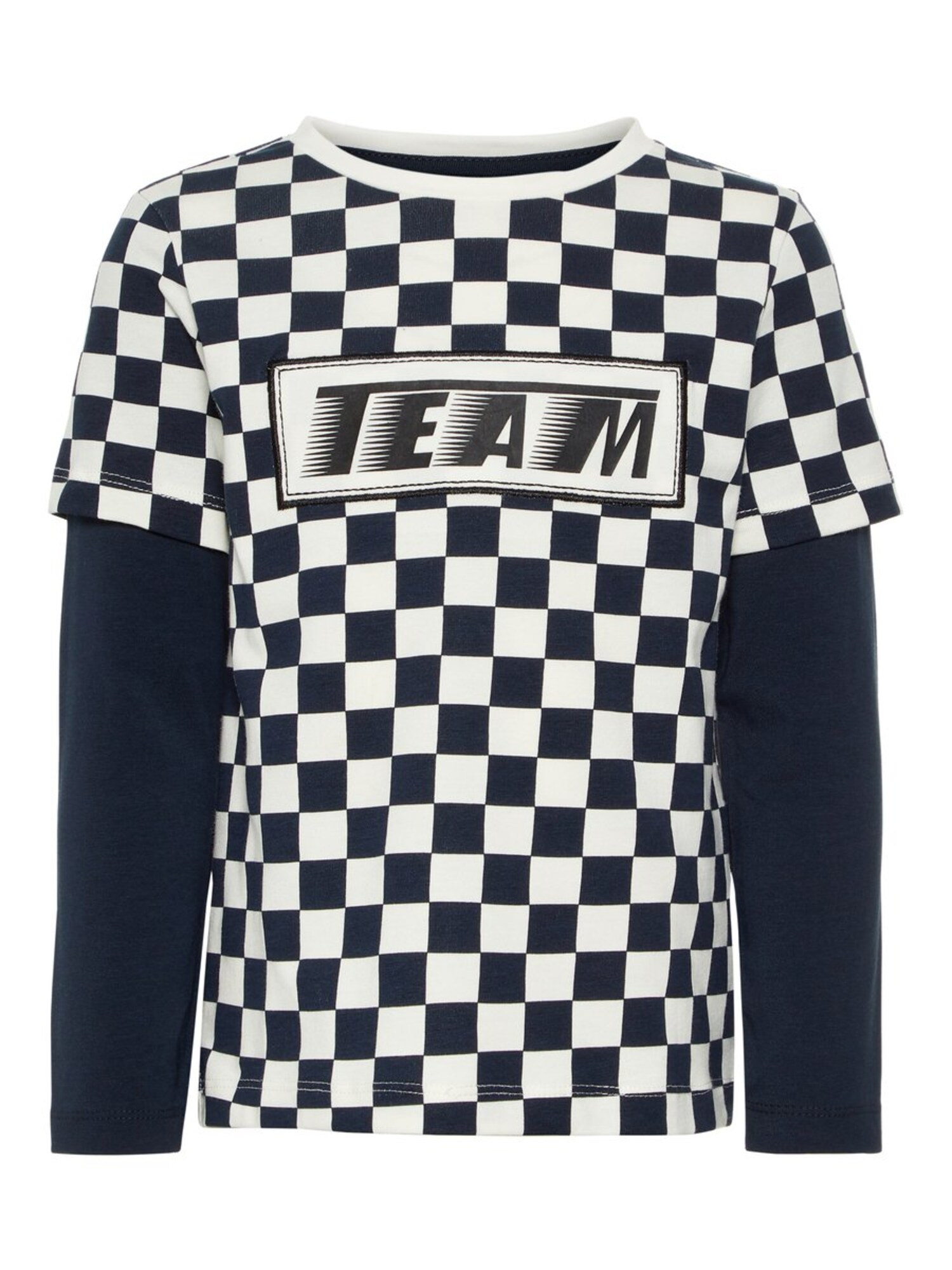 Name It Jongens Shirt Nachtblauw Natuurwit name it kopen in de aanbieding