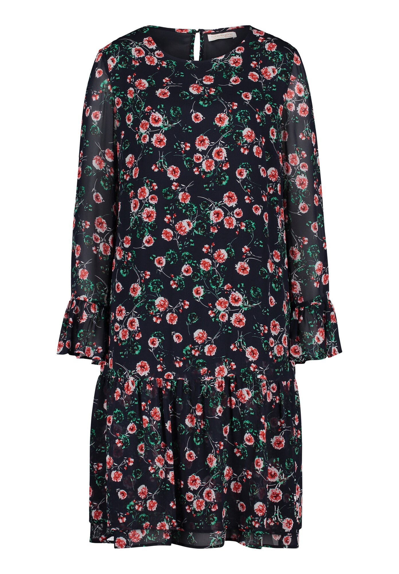 Vera Mont Dames Cocktailjurk Donkerblauw Rood vera mont kopen in de aanbieding