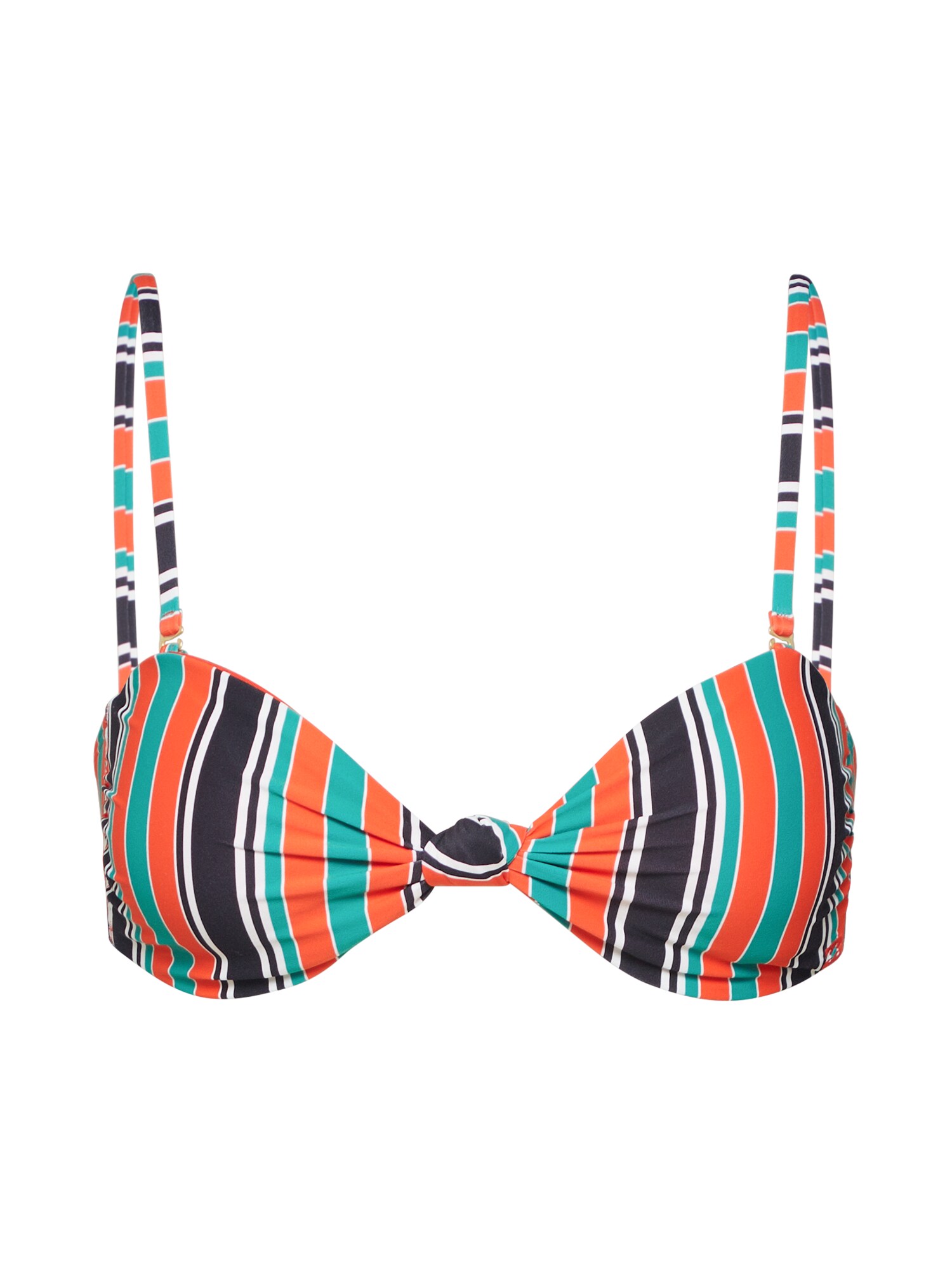 BILLABONG Sportinio bikinio viršutinė dalis 's.s knotted bandeau'  juoda / žalia / oranžinė