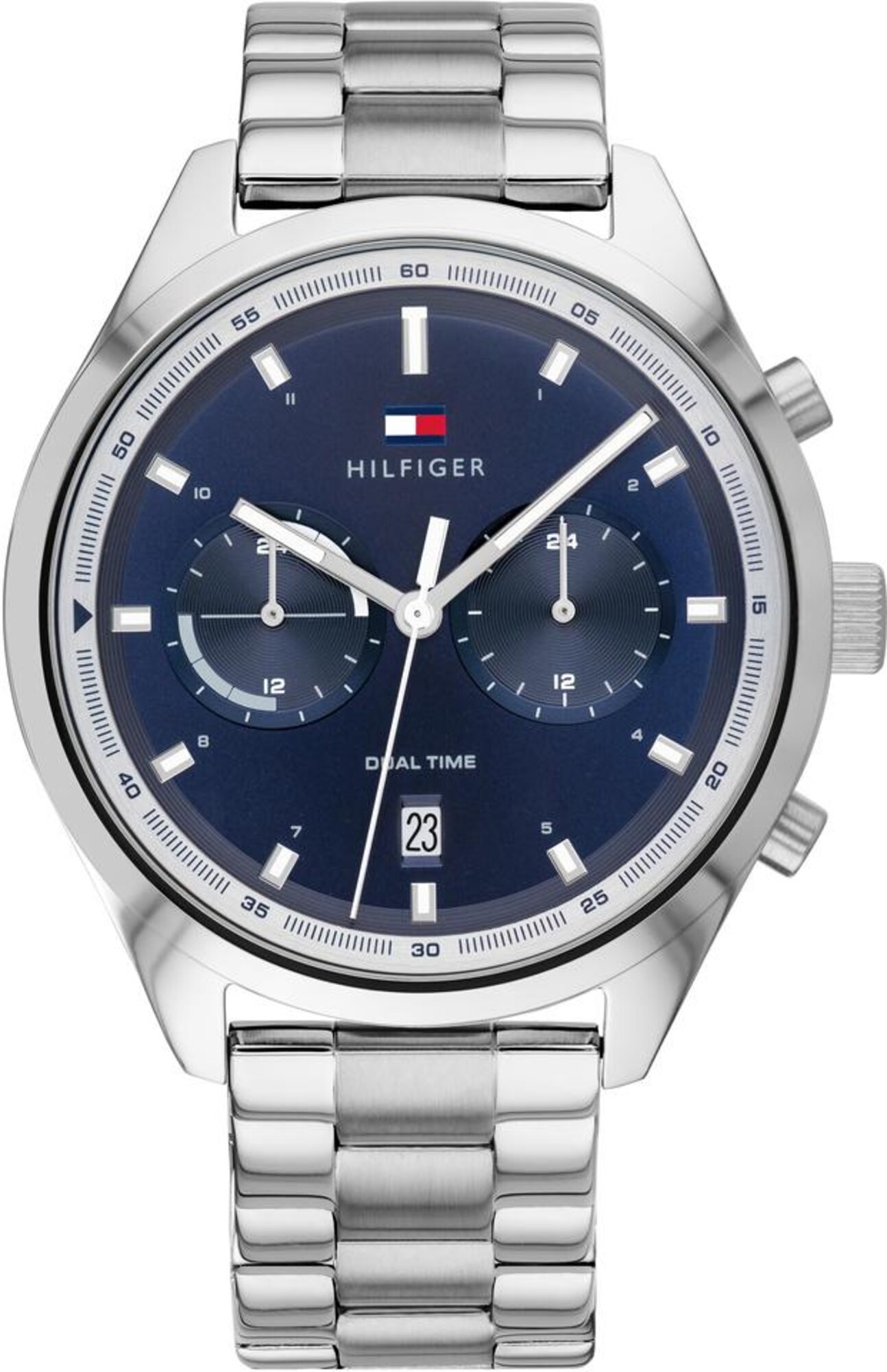 TOMMY HILFIGER Analoginis (įprastinio dizaino) laikrodis  tamsiai mėlyna / sidabrinė