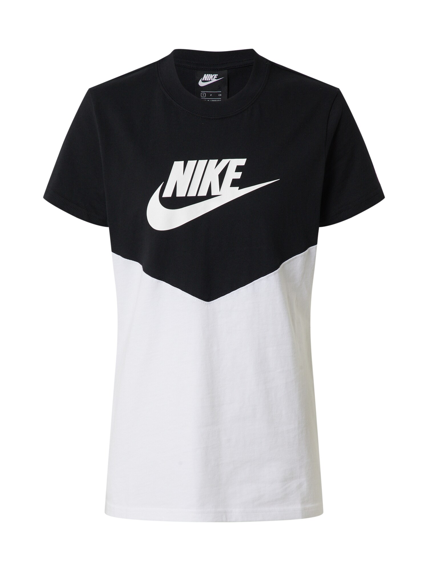 Nike Sportswear Marškinėliai 'W NSW HRTG TOP SS'  juoda / balta