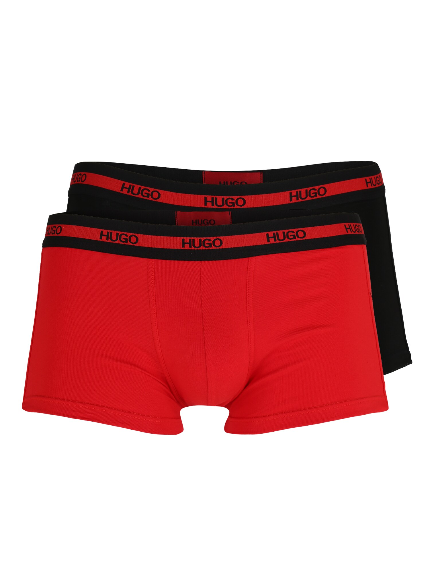 Hugo Heren Boxershorts Trunk Twin Pack Rood Zwart hugo kopen in de aanbieding