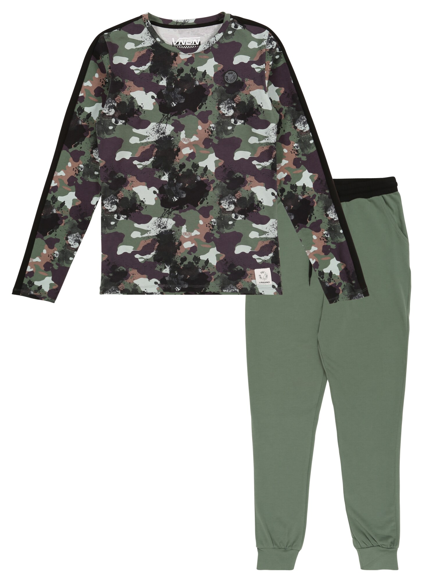 Vingino Jongens Nachtkledij Was Olijfgroen Zwart vingino kopen in de aanbieding