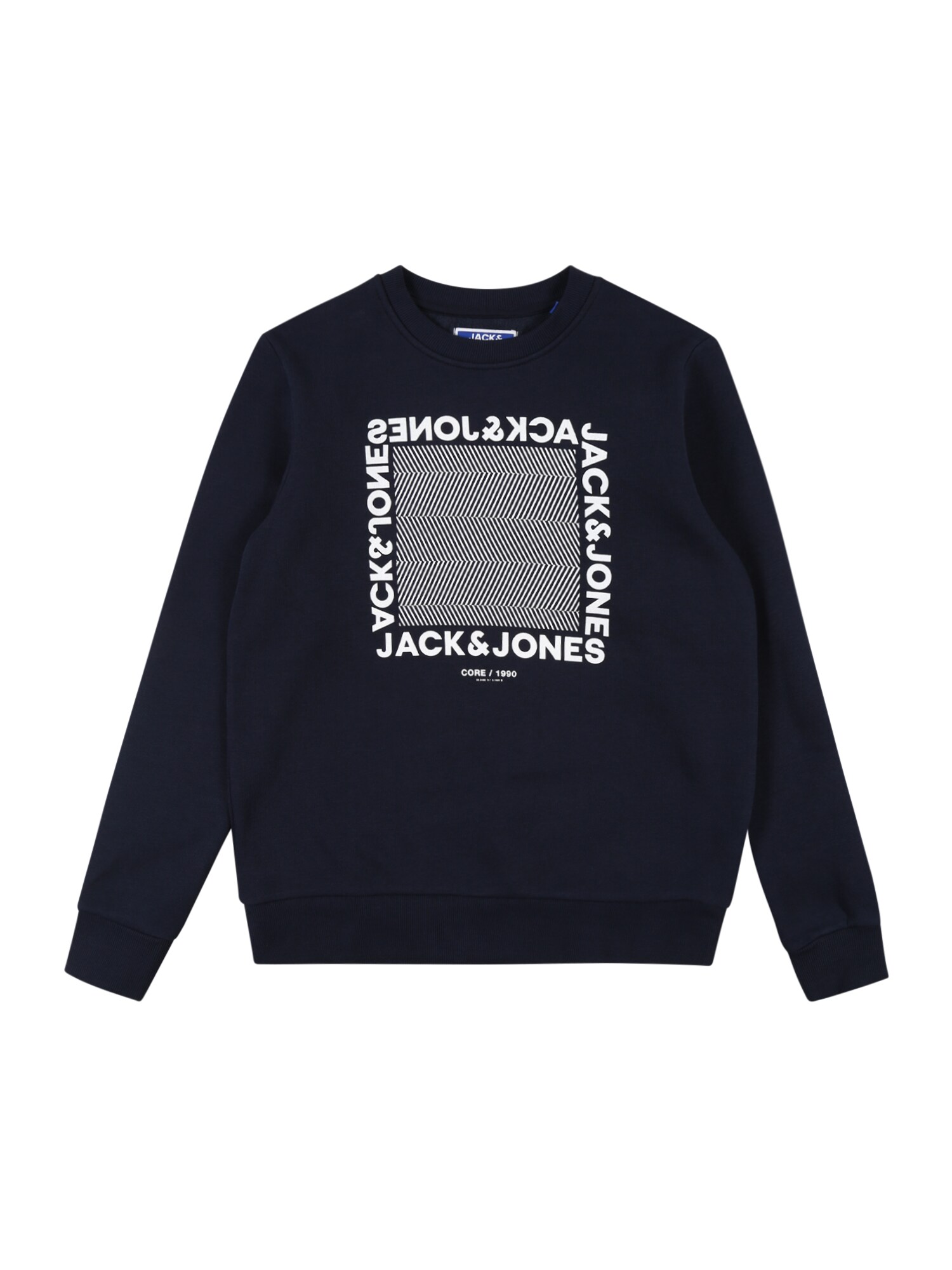 Jack & Jones Junior Megztinis be užsegimo 'COLARSEN'  tamsiai mėlyna / balta