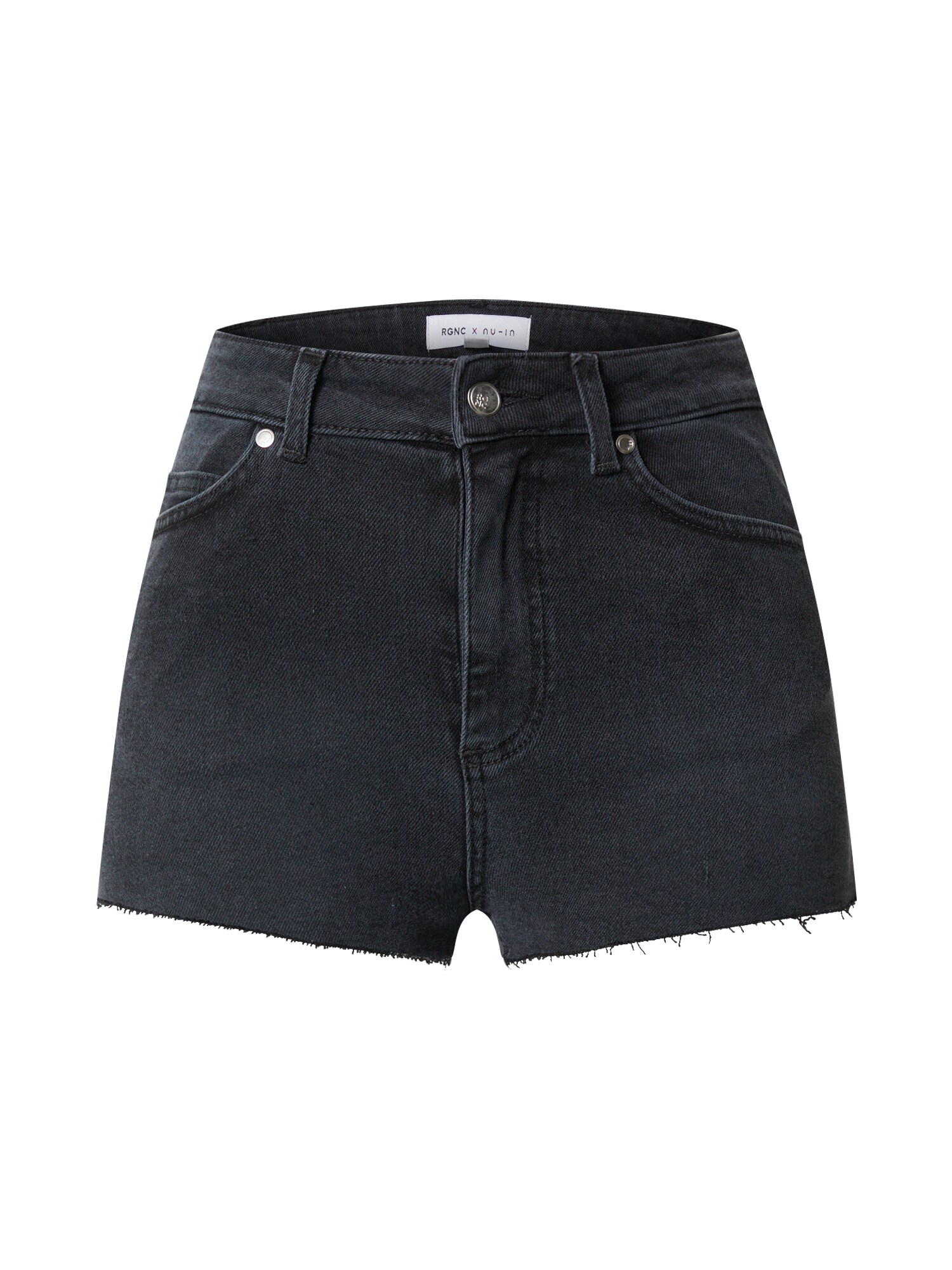 NU-IN Džinsai 'High Rise Raw Hem Denim Shorts'  juoda