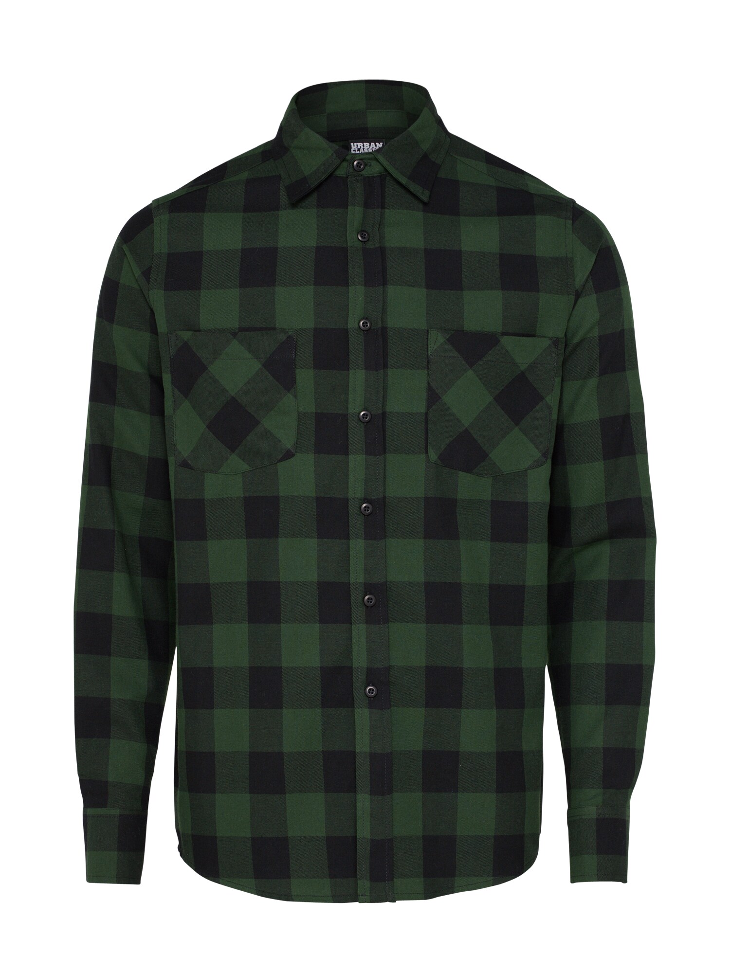 Urban Classics Dalykiniai marškiniai 'Checked Flanell'  tamsiai žalia / juoda