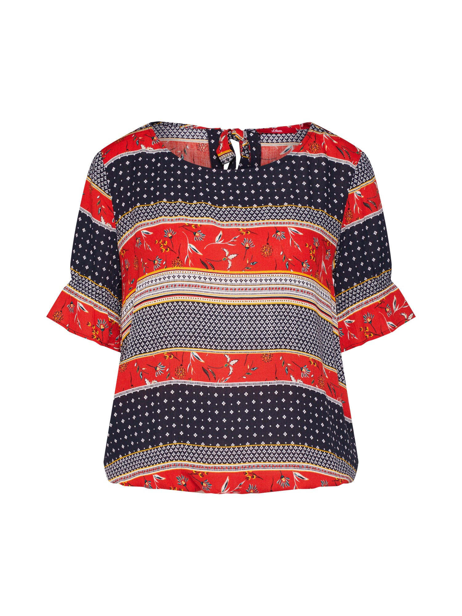Soliver Red Label Dames Blouse Donkerblauw Rood soliver red label kopen in de aanbieding