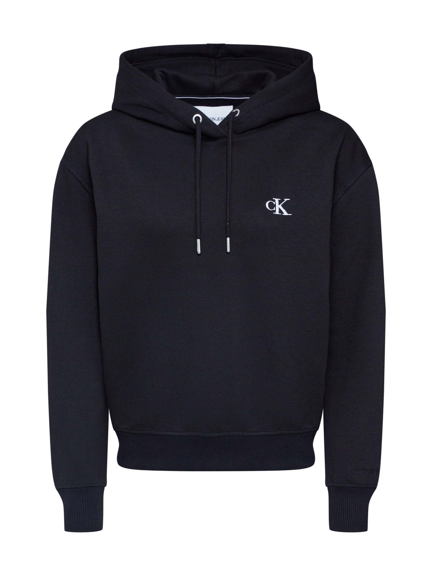 Calvin Klein Jeans Megztinis be užsegimo 'CK EMBROIDERY HOODIE'  juoda