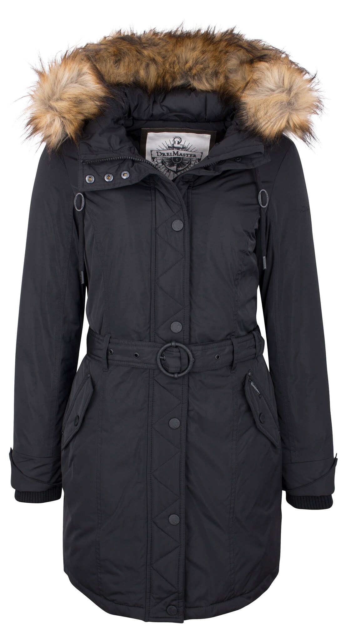 Dreimaster Dames Tussenparka Zwart dreimaster kopen in de aanbieding