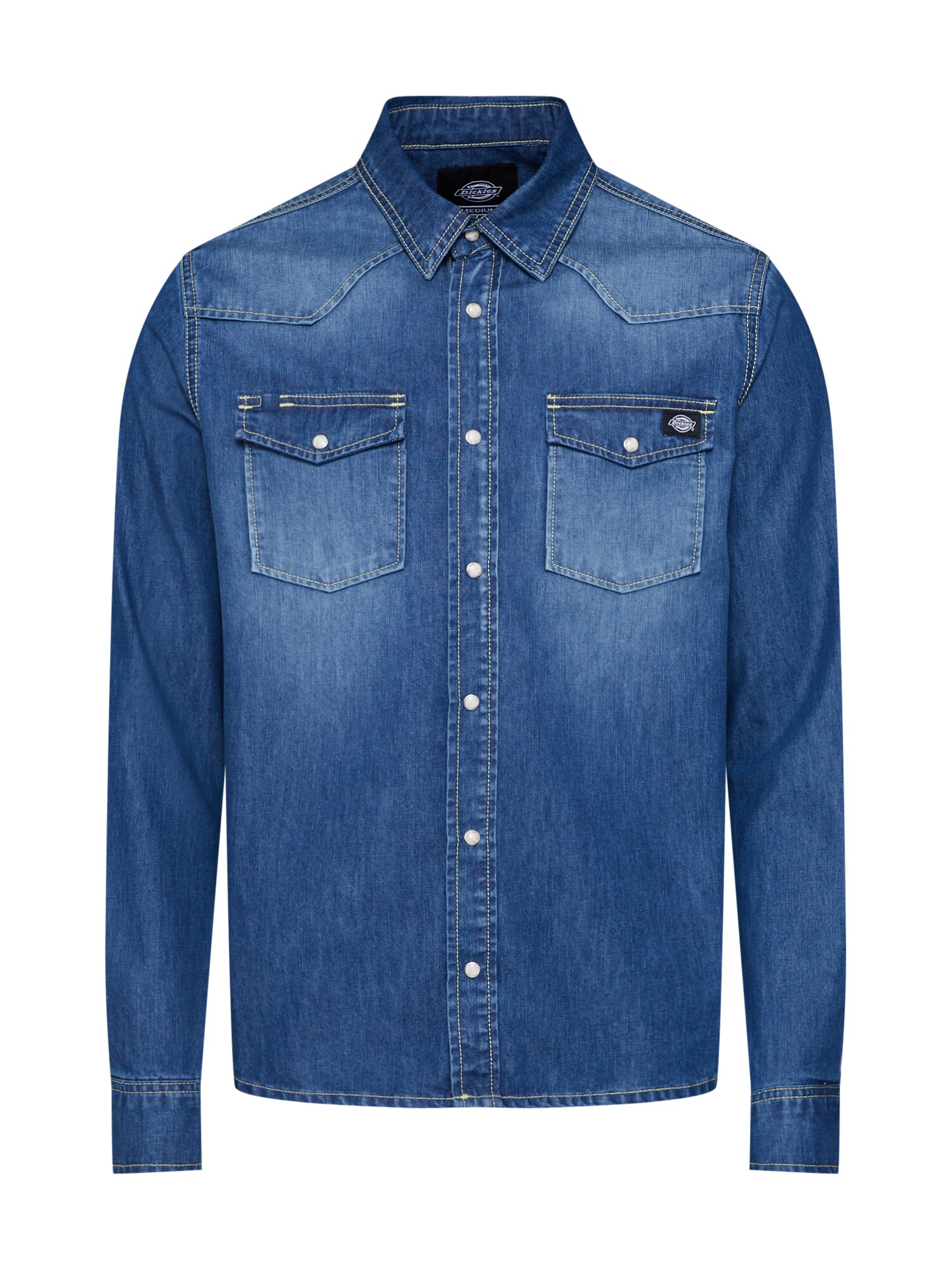 Dickies Heren Overhemd Willard Blauw Denim dickies kopen in de aanbieding