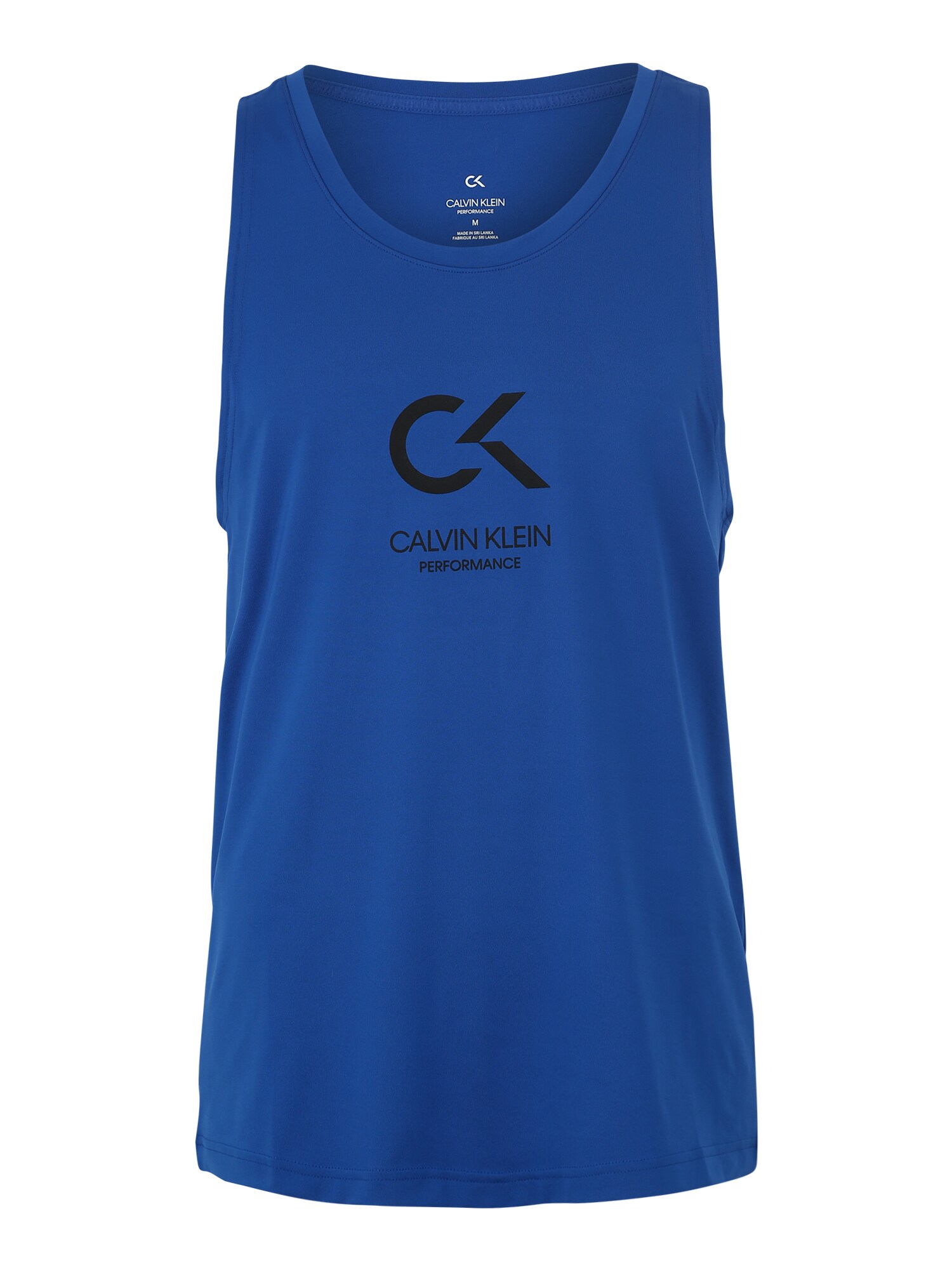 Calvin Klein Performance Heren Functioneel Shirt Logo Tank Blauw Wit calvin klein performance kopen in de aanbieding