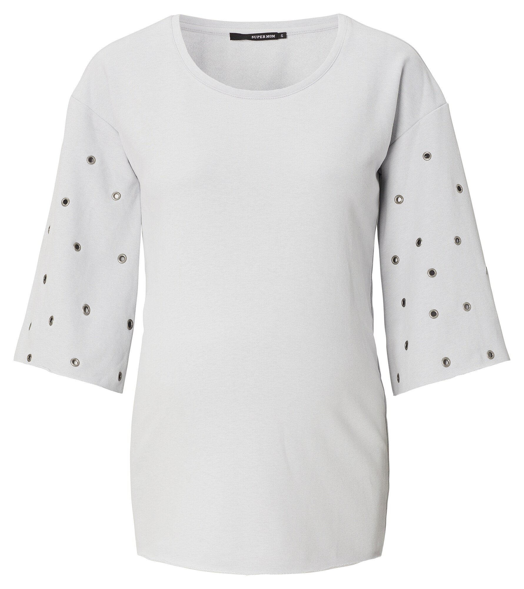 Supermom Dames Shirt Eyelet Lichtgrijs supermom kopen in de aanbieding