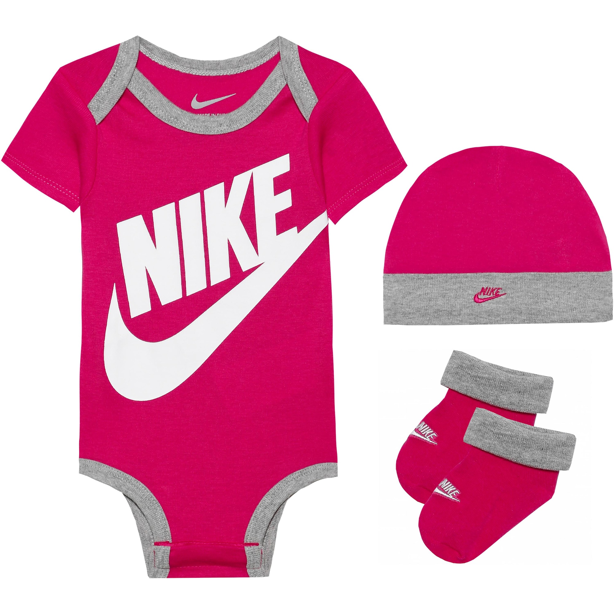 Nike Sportswear Szettek 'Futura'  szürke melír / sötét-rózsaszín / fehér