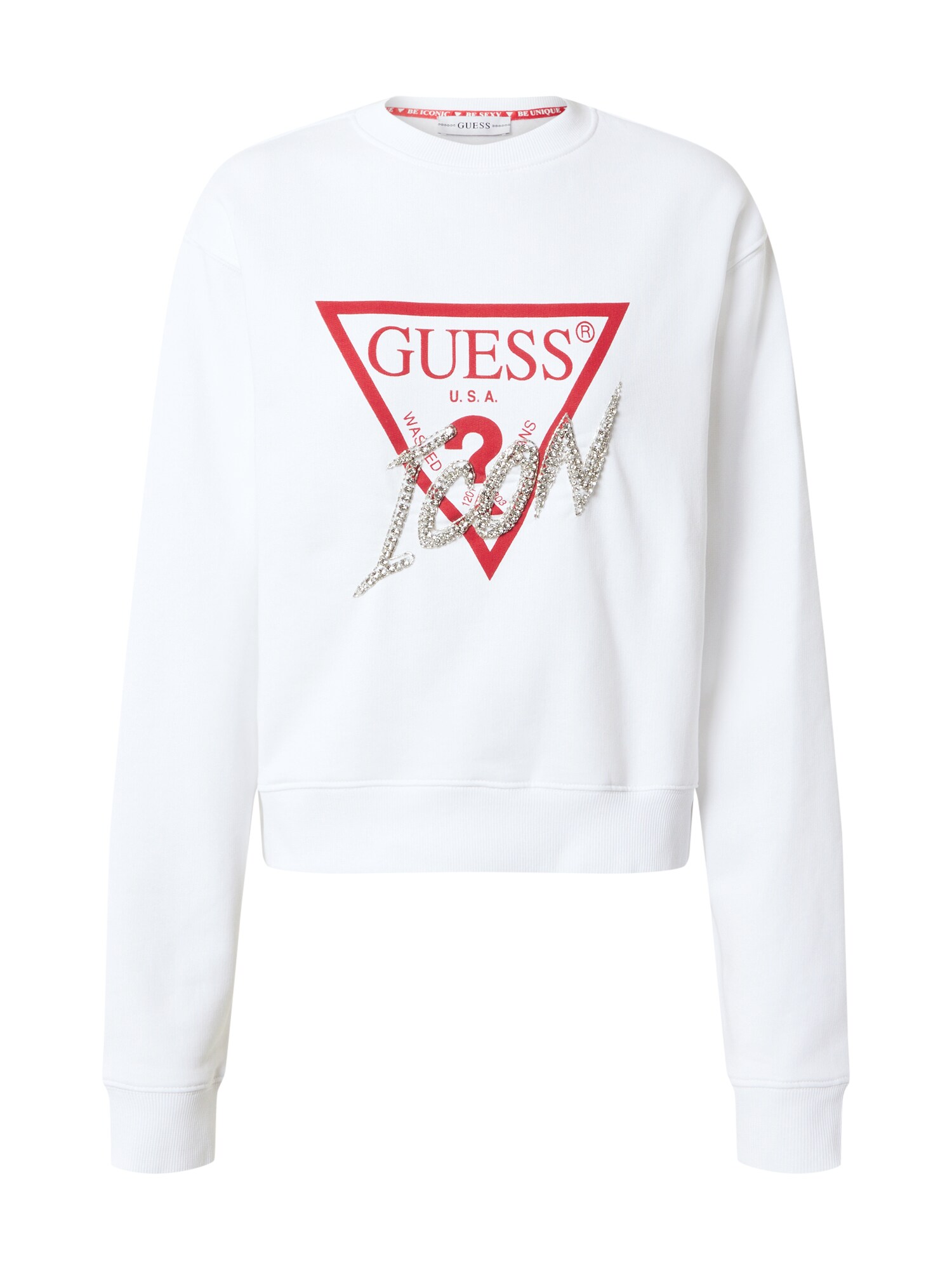 GUESS Megztinis be užsegimo  balta / raudona