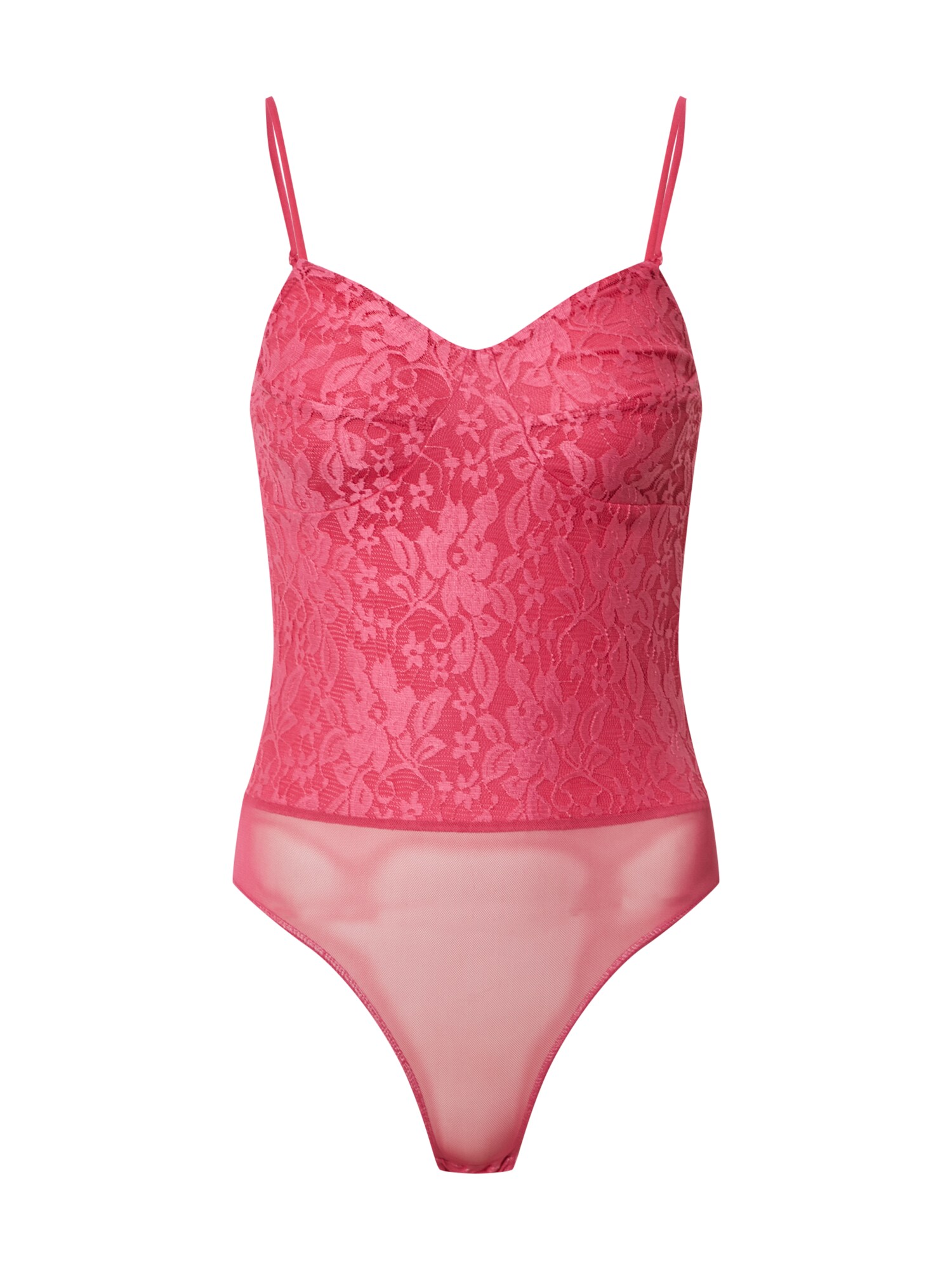 Miss Selfridge Marškinėliai-glaustinukė 'HOT PINK LACE BODY'  rožinė