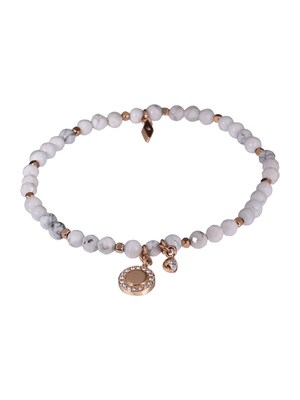 FOSSIL Pulsera 'VINTAGE MOTIFS'  gris / blanco