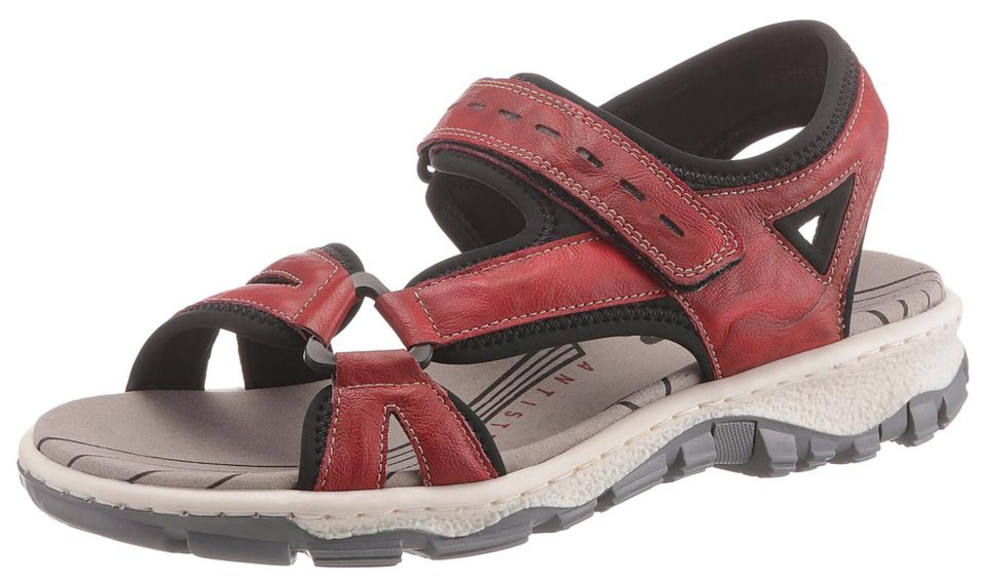 Rieker Dames Sandaal Bloedrood Zwart rieker kopen in de aanbieding