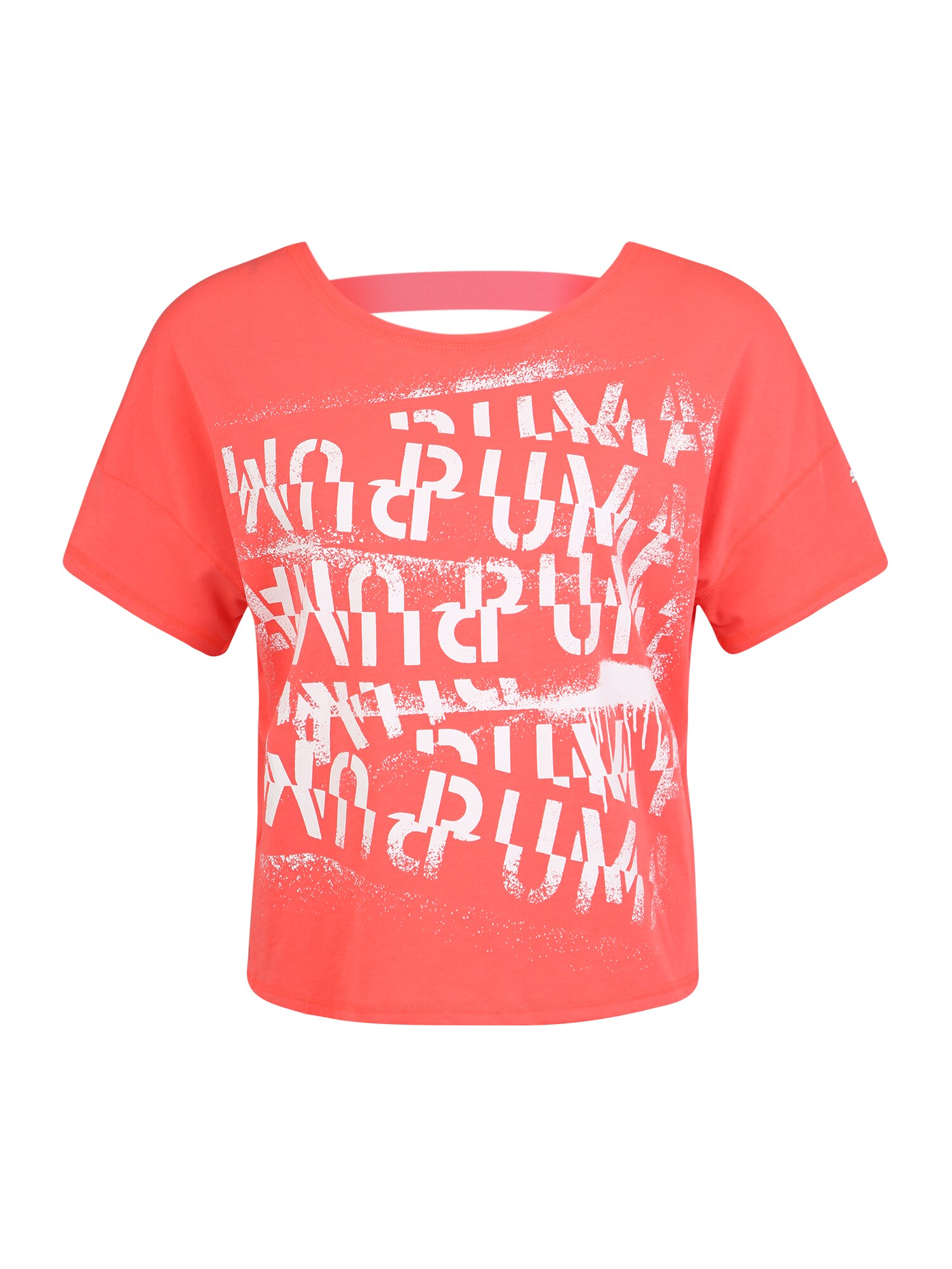 Puma Dames Functioneel Shirt Hit Feel It Zalm Roze Wit puma kopen in de aanbieding