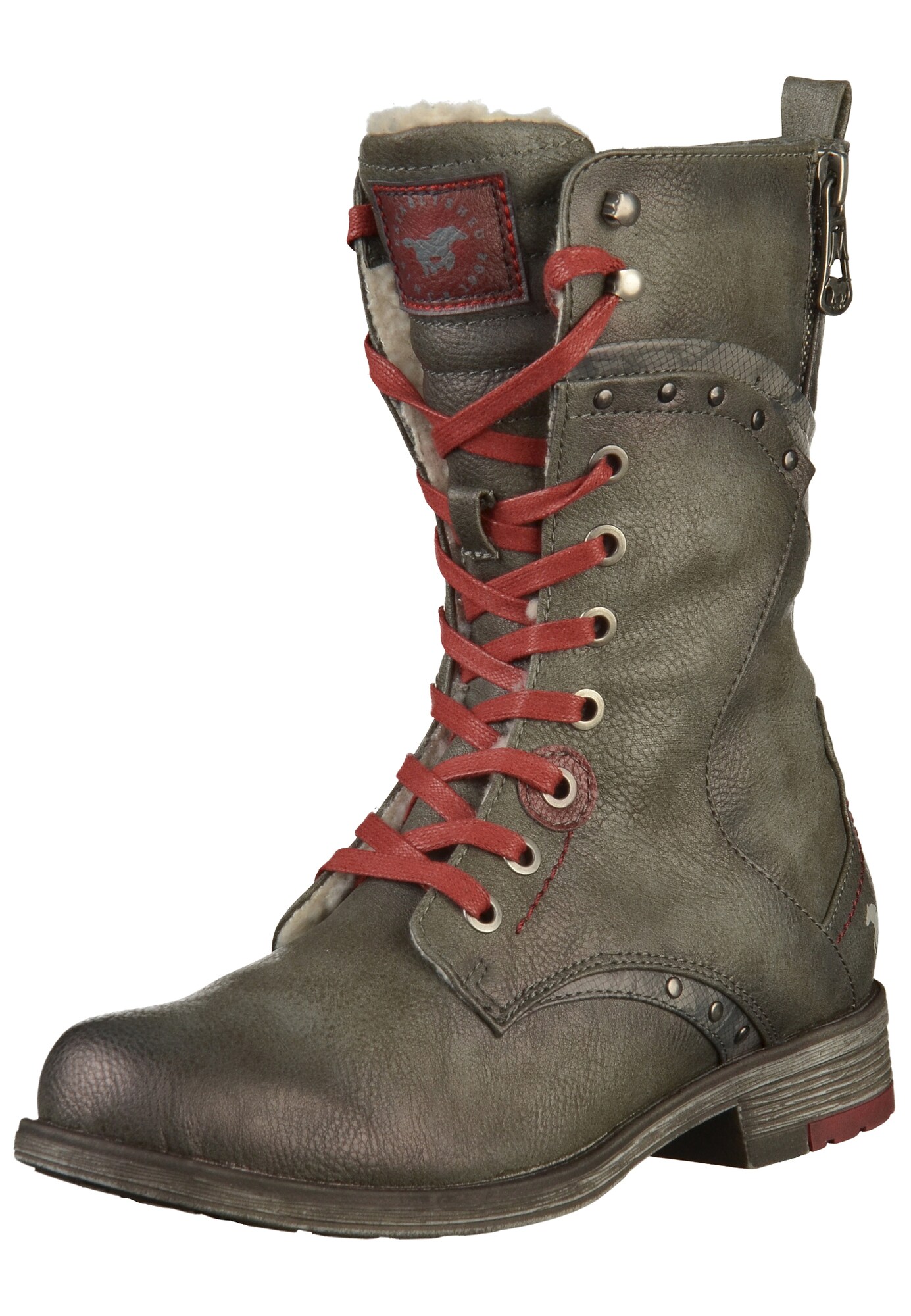 Mustang Dames Veterlaarzen Kaki mustang kopen in de aanbieding