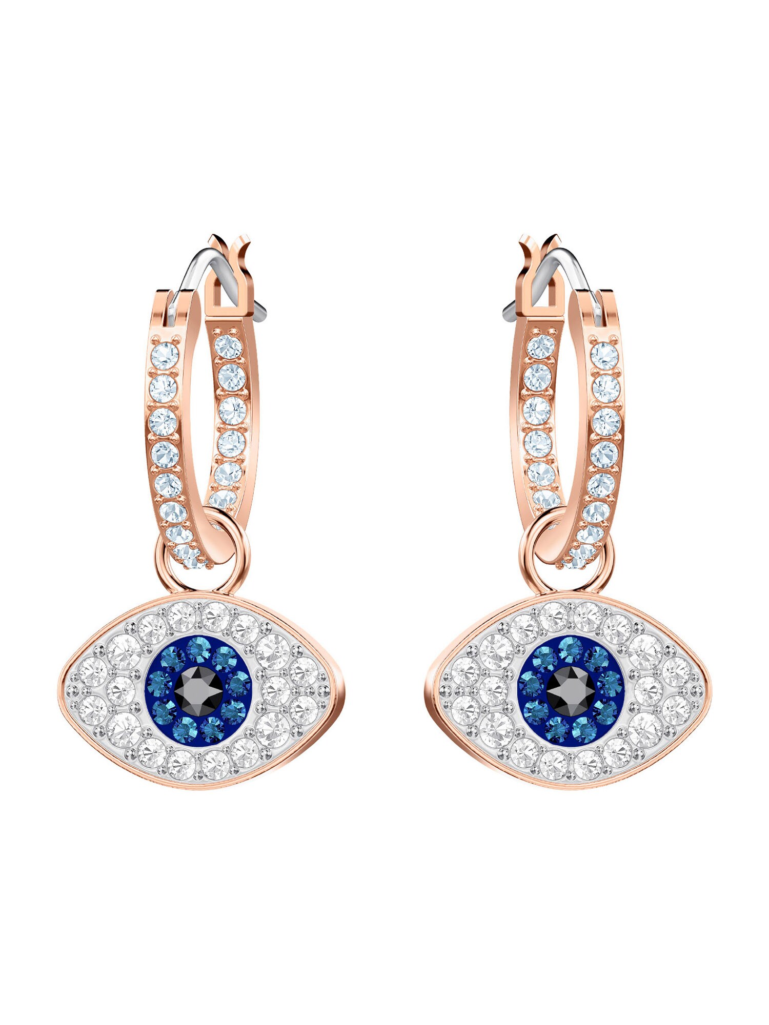 Swarovski Fülbevalók 'Duo Evil Eye'  kobaltkék / rózsaszín arany / fekete / fehér akciós termékkép 1