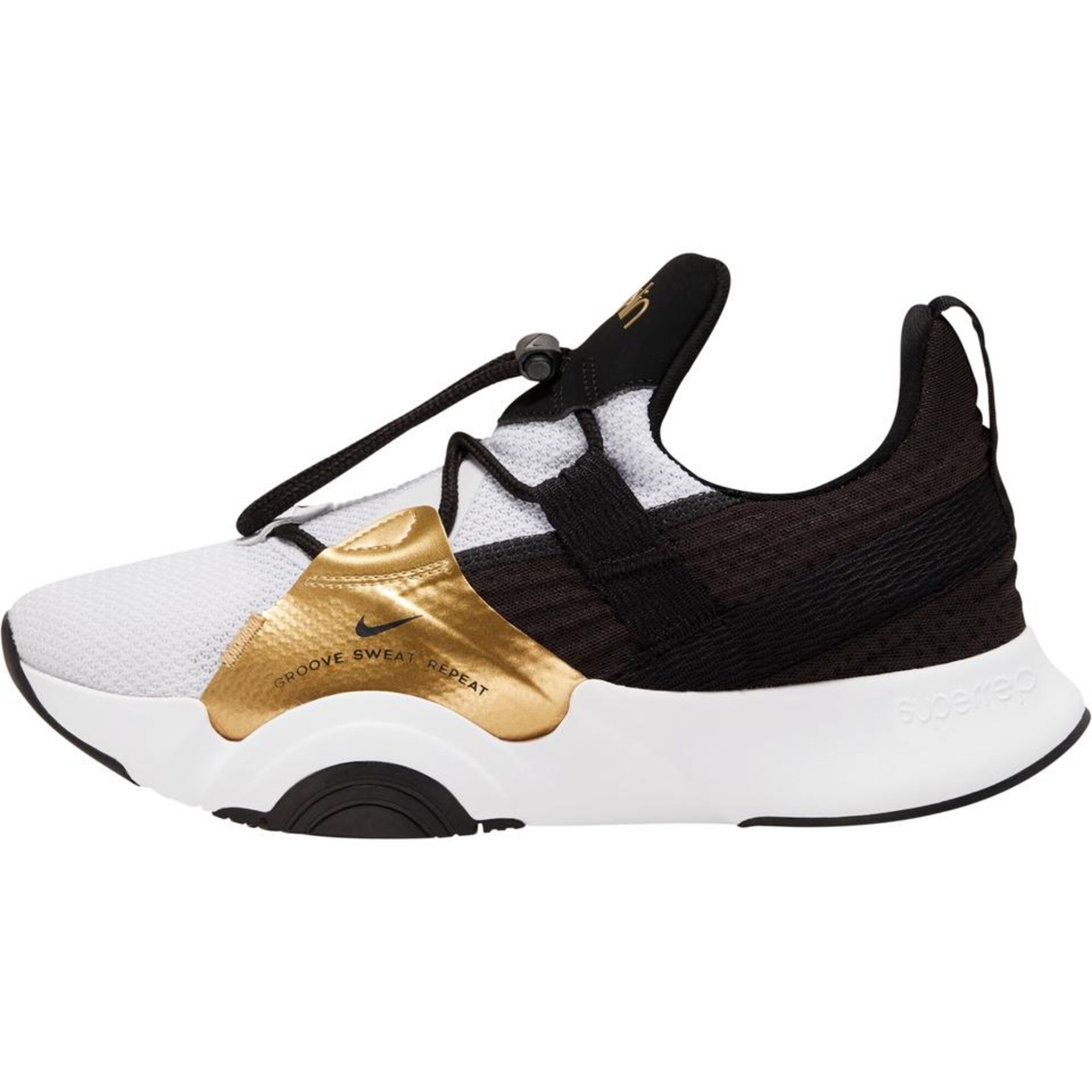 NIKE Sportiniai batai  balta / juoda / auksas
