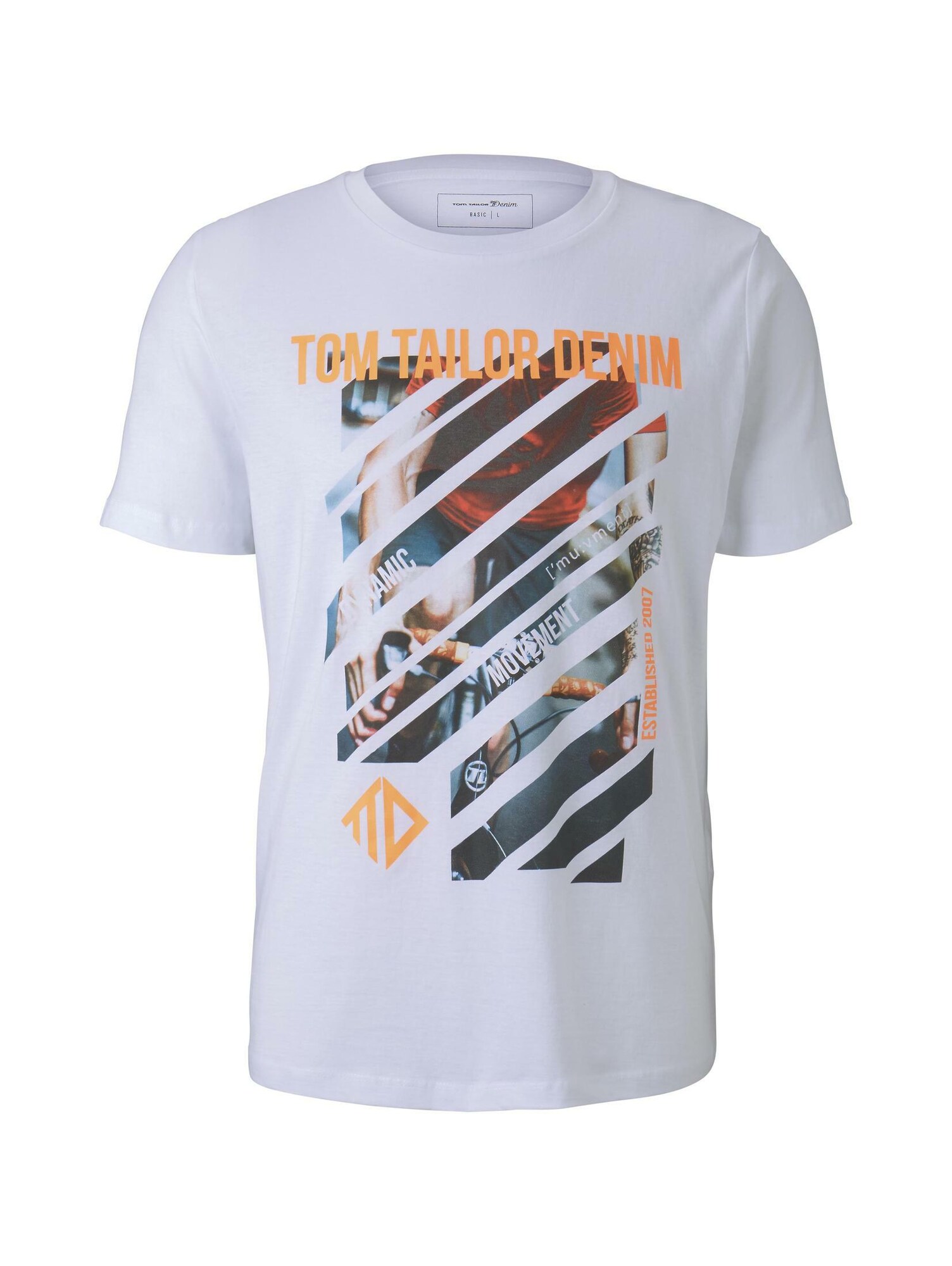 TOM TAILOR DENIM Marškinėliai  oranžinė / balkšva