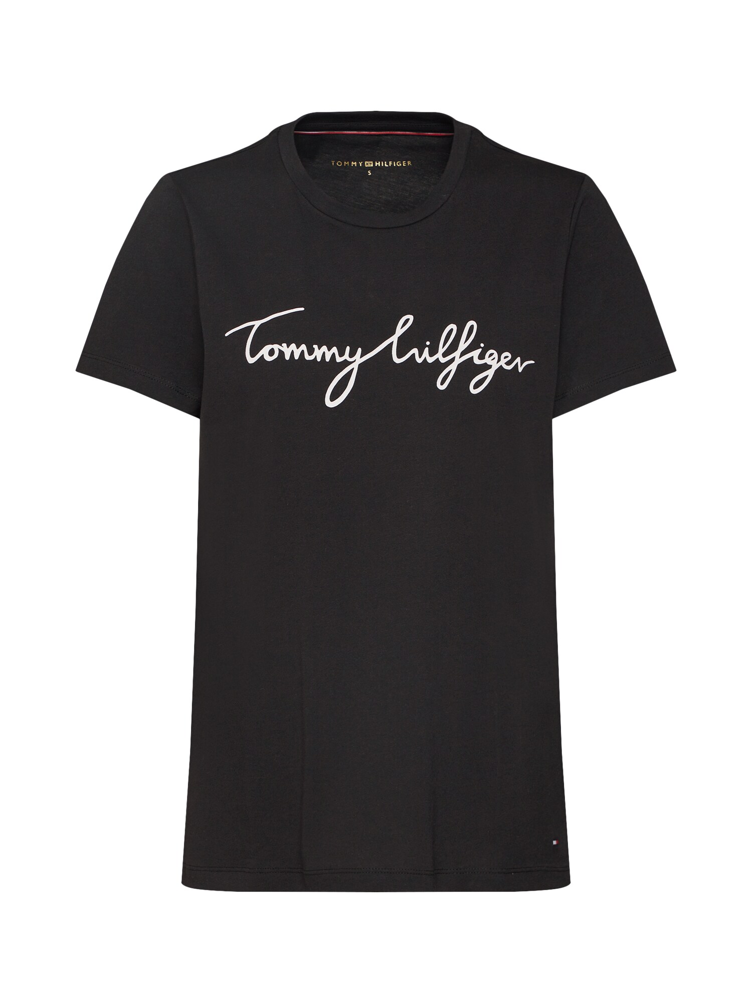 TOMMY HILFIGER Marškinėliai 'HERITAGE CREW NECK G'  juoda / balta