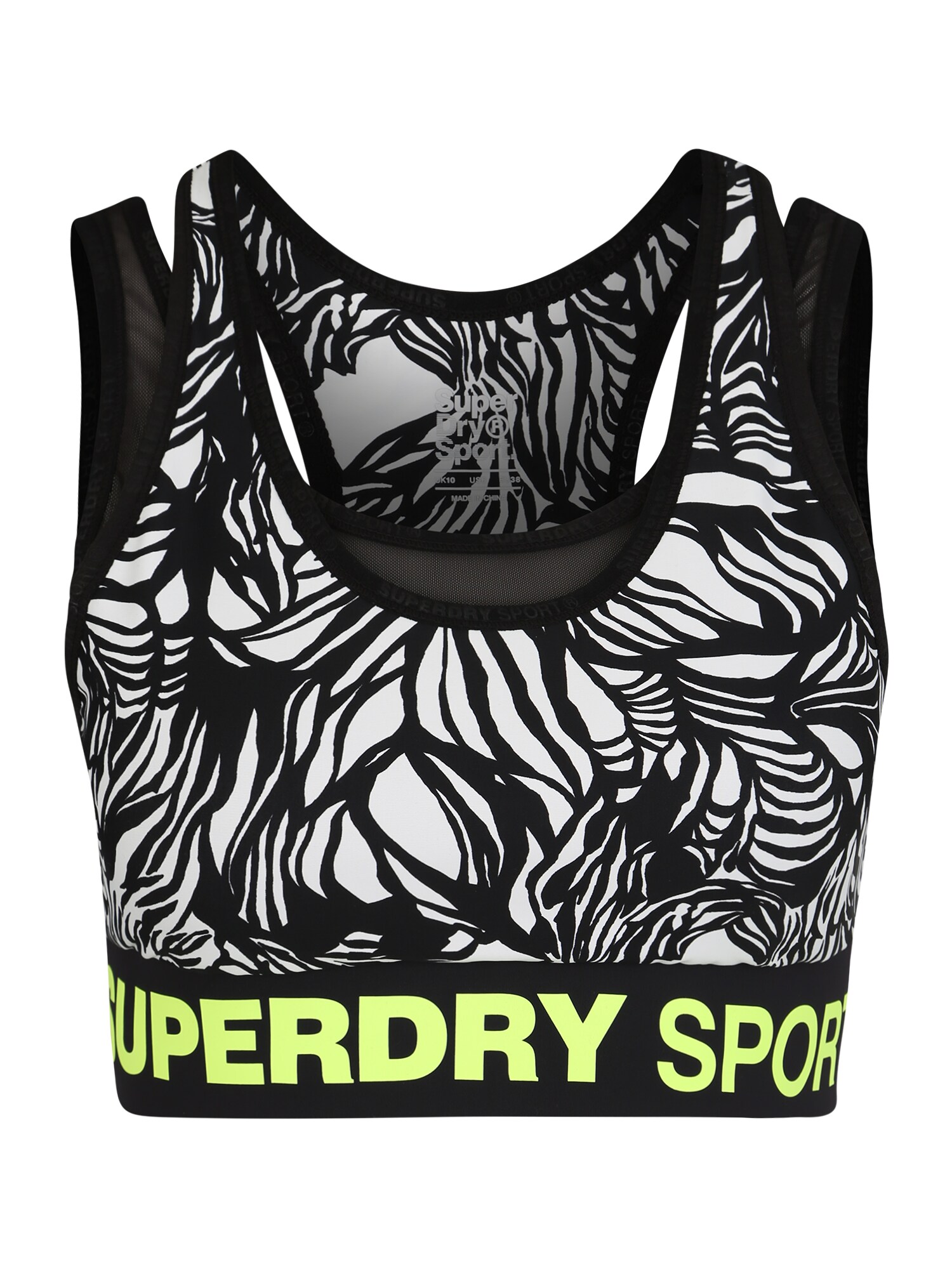 Superdry Dames Sport Bh Geel Zwart Wit superdry kopen in de aanbieding