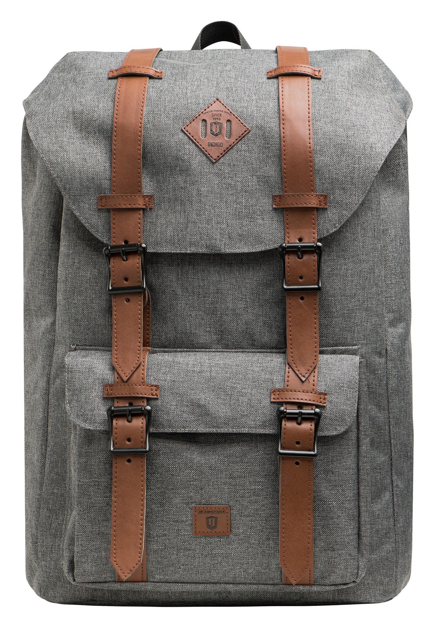 Indicode Jeans Dames Rugzak Heiss Bruin Grijs Gemeleerd indicode jeans kopen in de aanbieding