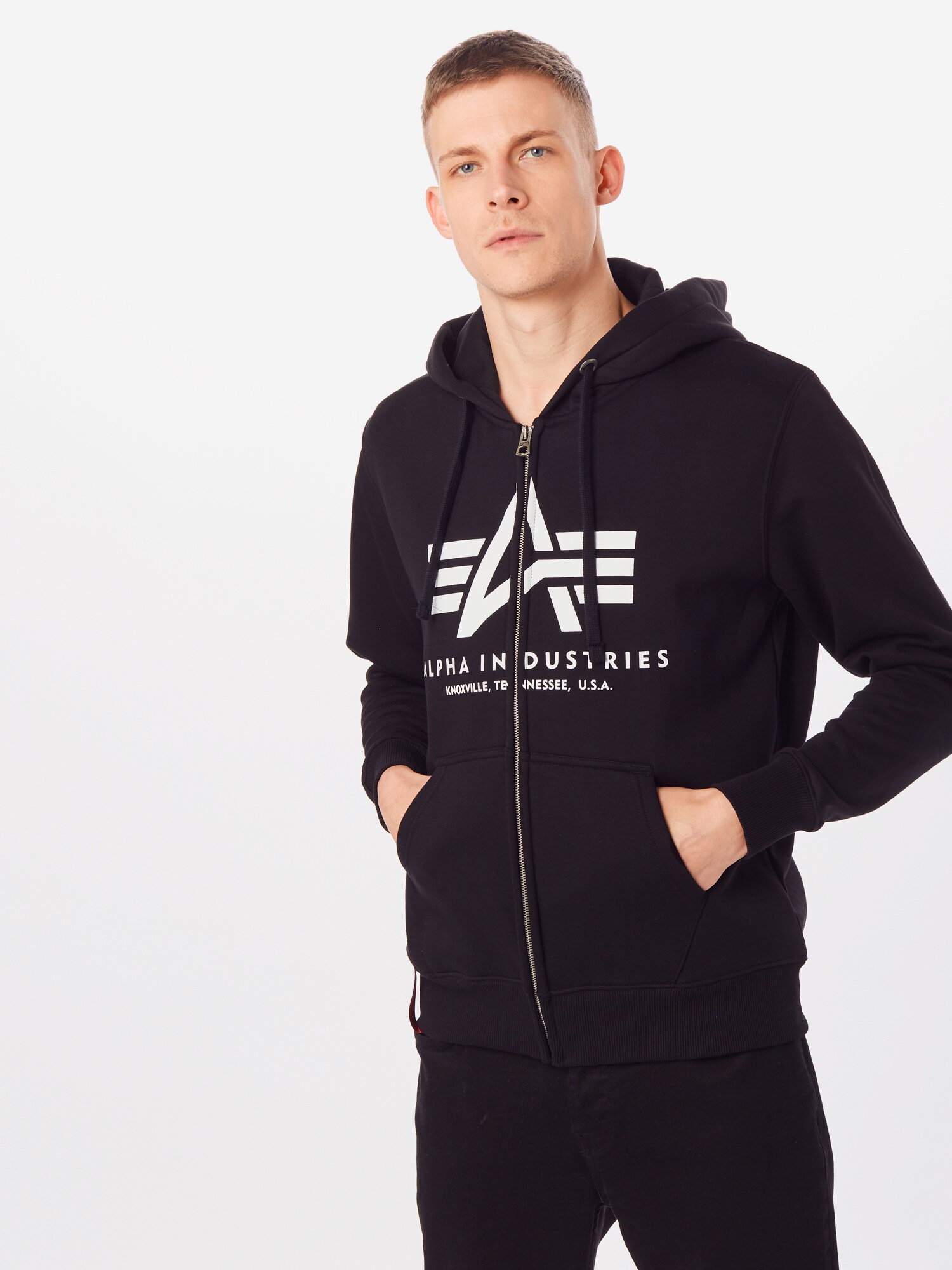 ALPHA INDUSTRIES Tréning dzseki  fekete / fehér termék 2. képe